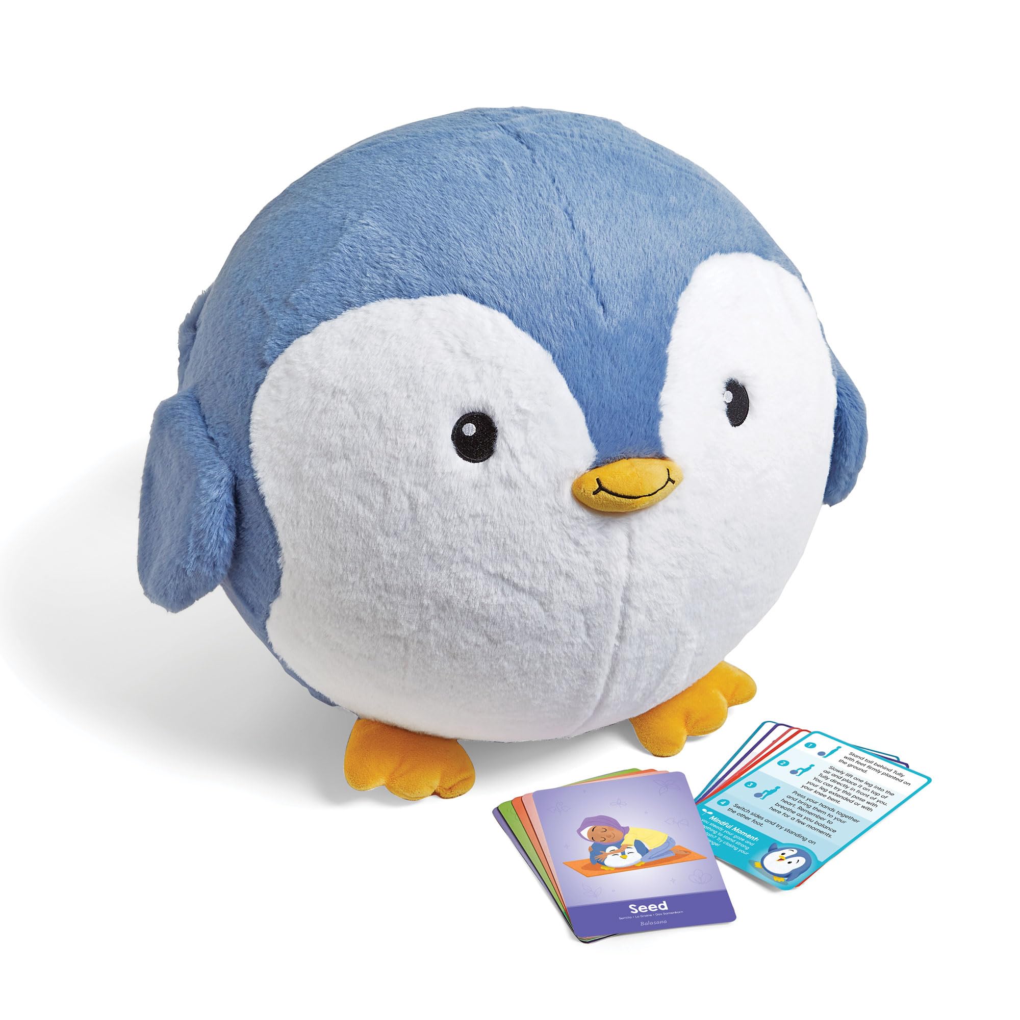 Learning Resources Yoga Ball Buddy con BubblePlush Pinguino, Palla Yoga per Bambini dai 3 Anni, Gioco Yoga per Equilibrio e Movimento, con 12 Carte Yoga e Pompa Inclusa