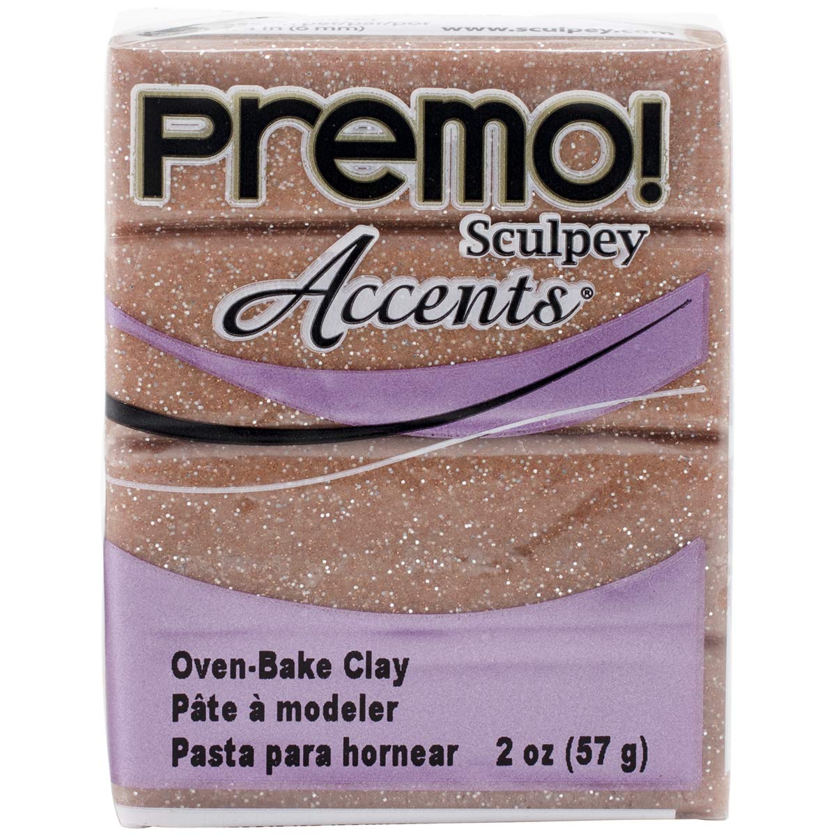 Sculpey Premo™ Polymer Oven-Bake Clay, Rose Gold Glitter, Non Toxic, 2 oz. bar, Great for jewelry making, holiday, DIY, mixed media and and more. Premium clay perfect for clayers and artists.