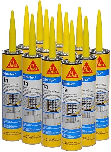 AWF PRO Sikaflex 1a Kit - Sellador de hormigón y mampostería de poliuretano para superficies verticales y horizontales, Sikaflex 1a 10 oz (12)