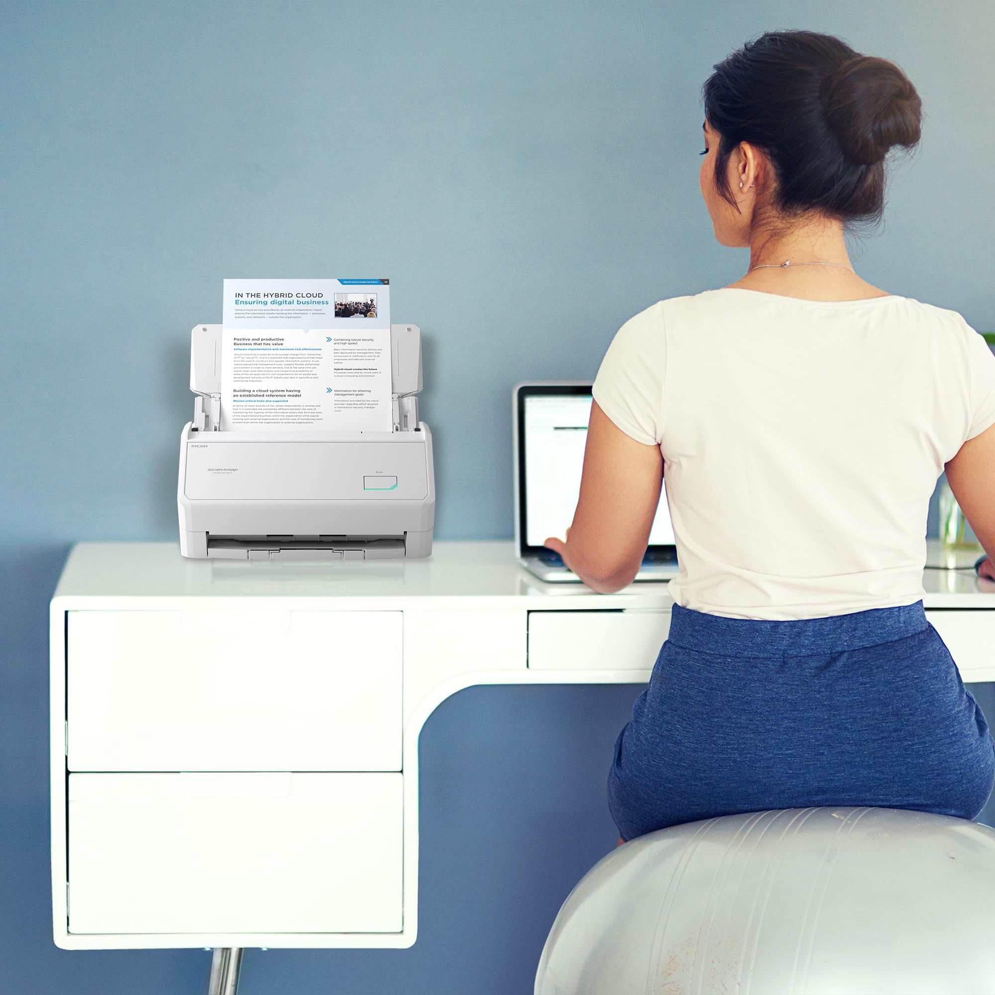 ScanSnap iX2400 A4 Document Scanner (White) – Includes Kofax Power PDF 4.0 Software – 45ppm Duplex, Automatic Document Feeder, USB 3.2, High-Resolution Office Scanner