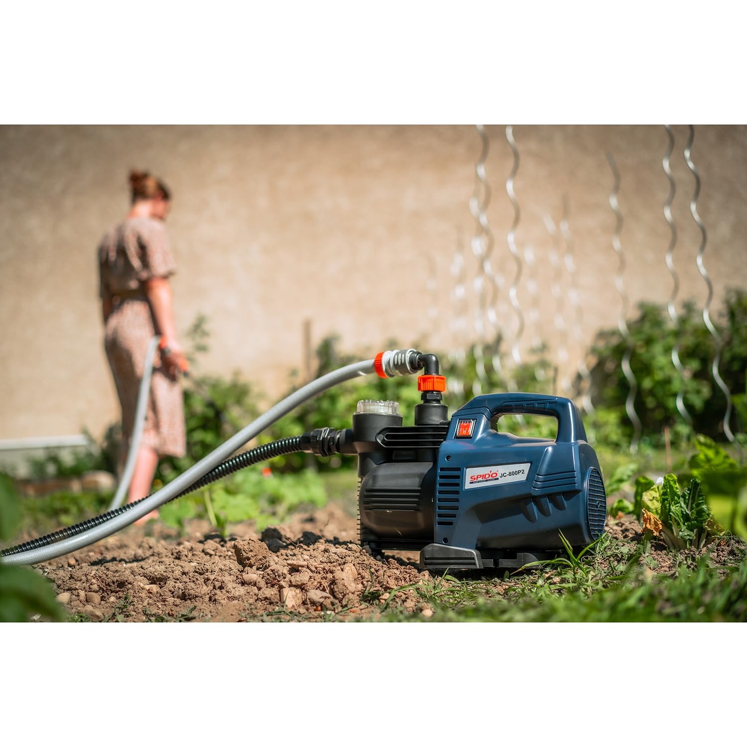 SPIDO - Pompe d’arrosage 800 W - 3500 L/h - 4 bars - Hauteur 40 m - Aspiration 7 m - Raccord 1" - JC-800-P2