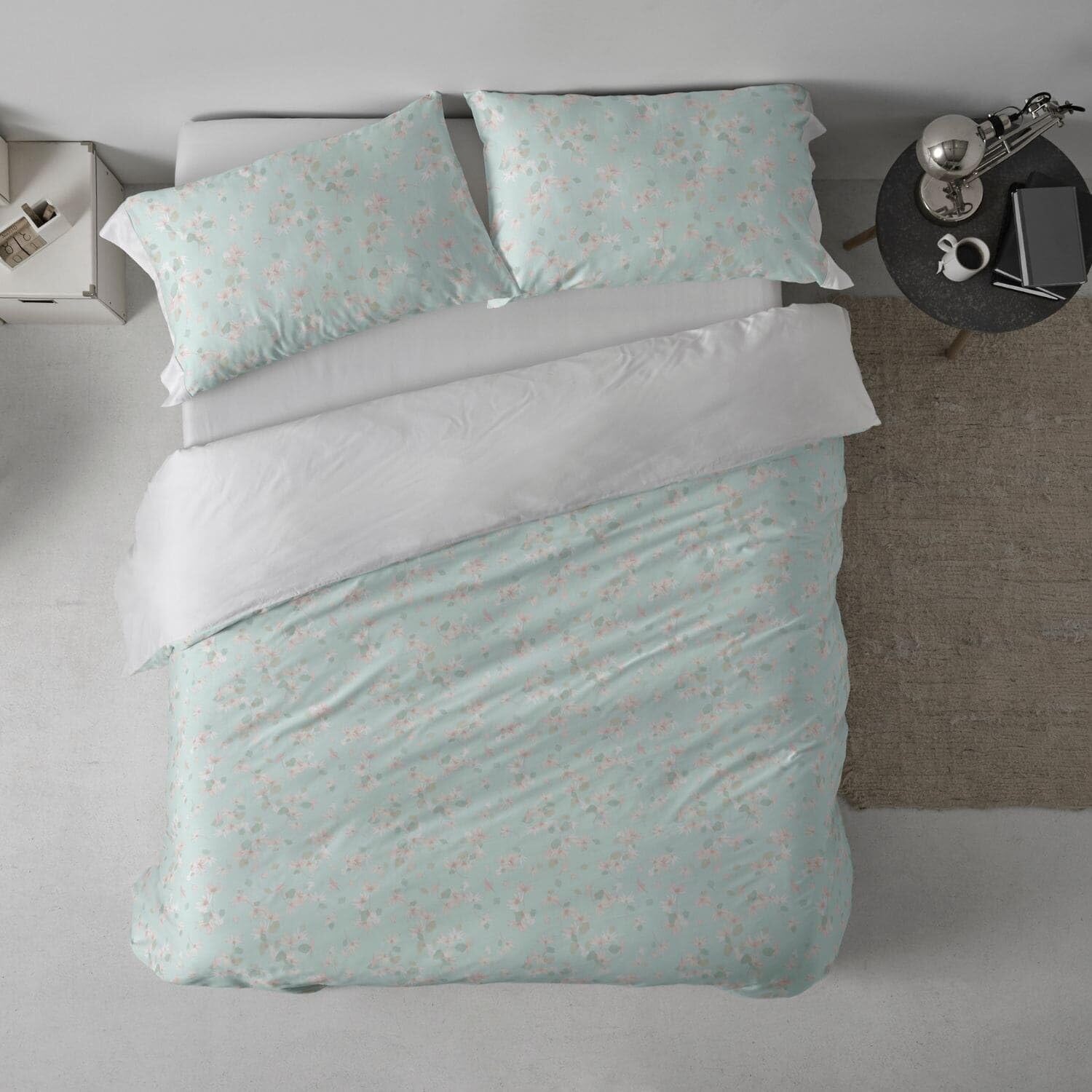 Burrito Blanco Funda Nórdica Estampada 100% Algodón 200 Hilos Cama 135 Agua | Incluye Bajera y Funda de Almohada | Cierre de Botones | Tacto Suave | Larga Duración | Fabricado en España
