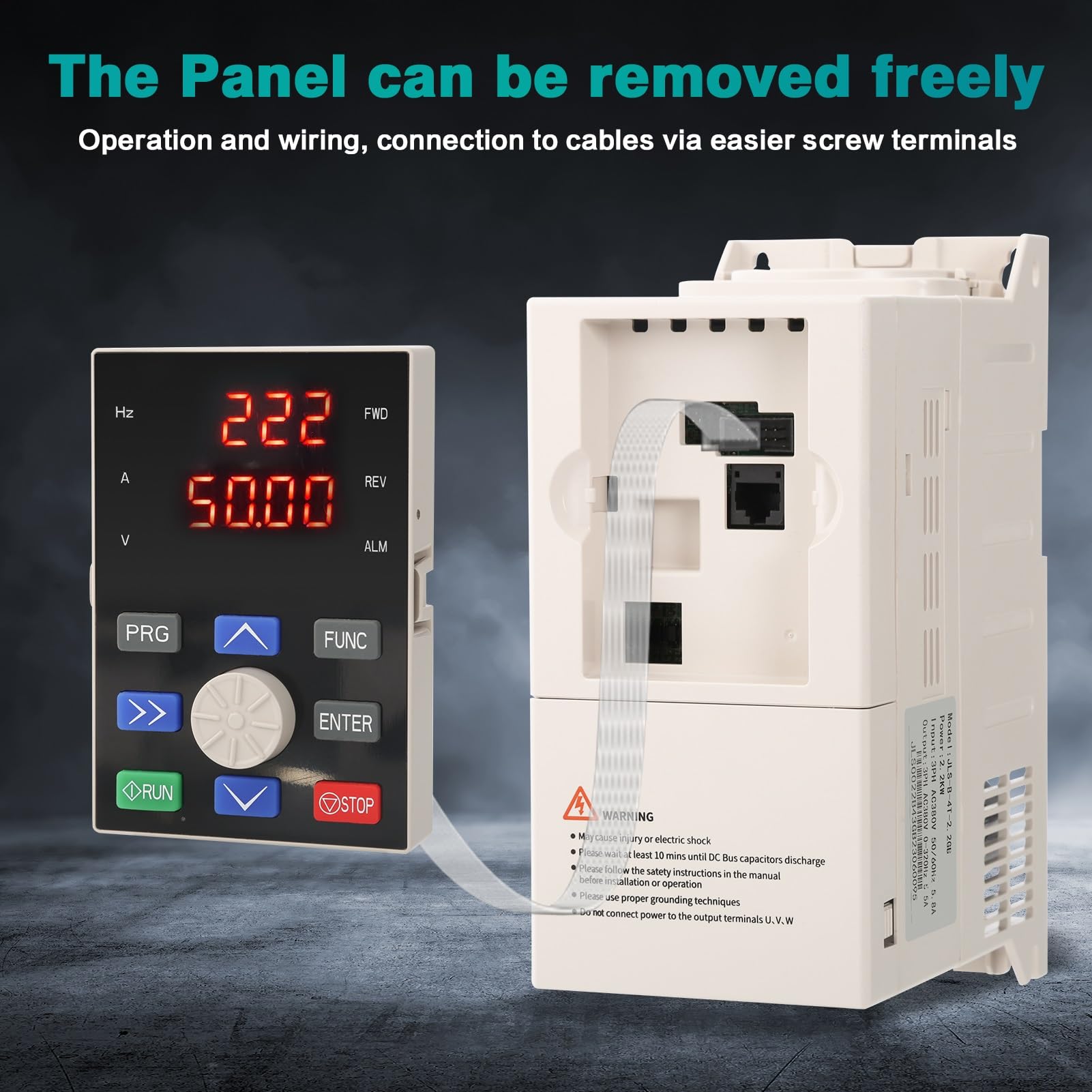 DEWIN Inverter Trifase 380V 2,2KW, Ingresso e Uscita Trifase, Convertitore di Frequenza VFD
