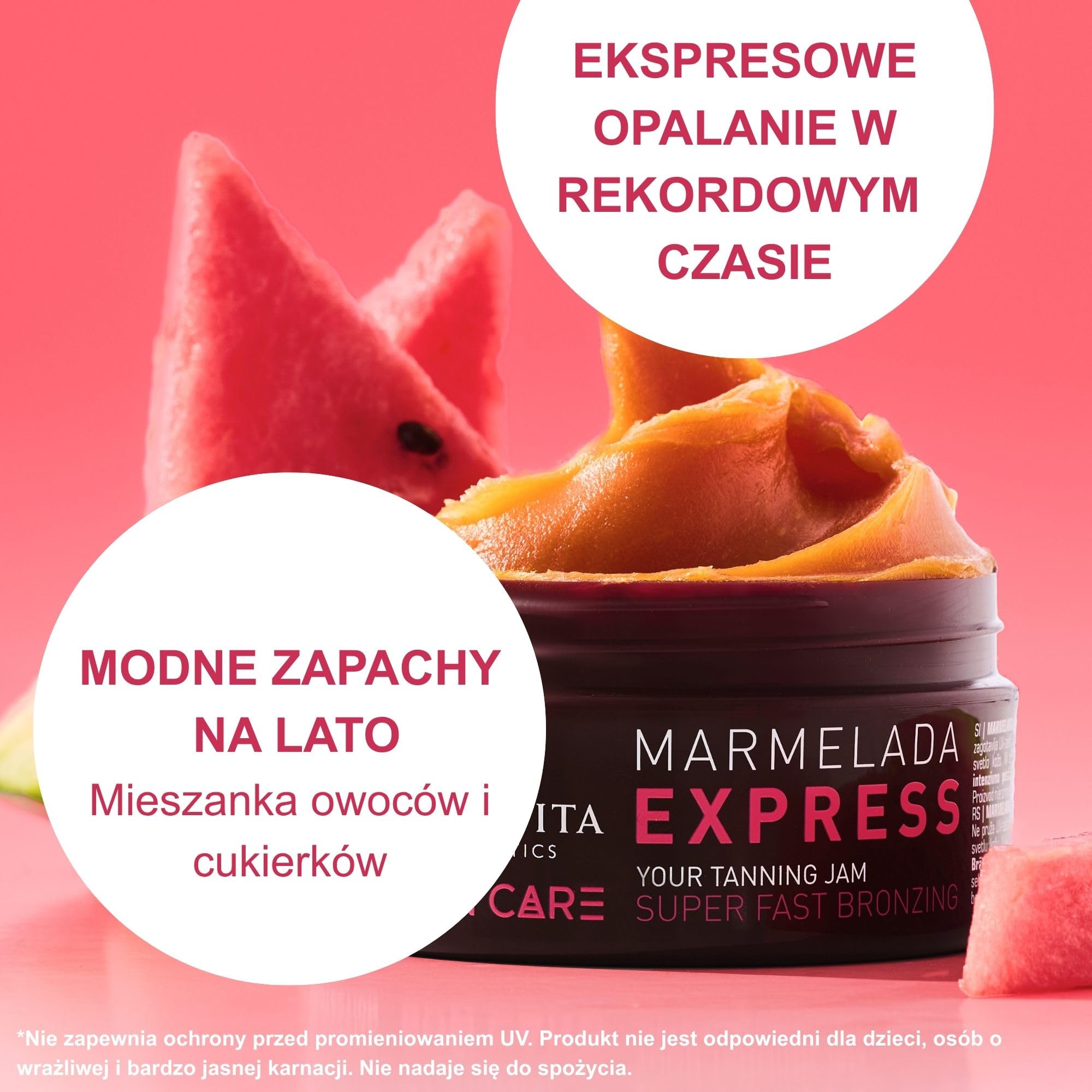 Afrodita Cosmetics Sun Care Marmelada Express przyspieszający opalanie dżem opalenizny na słońcu i solarium, szybsza naturalna opalenizna z olejkami pielęgnacyjnymi, zapach Candy Fruit 3 x 200 ml