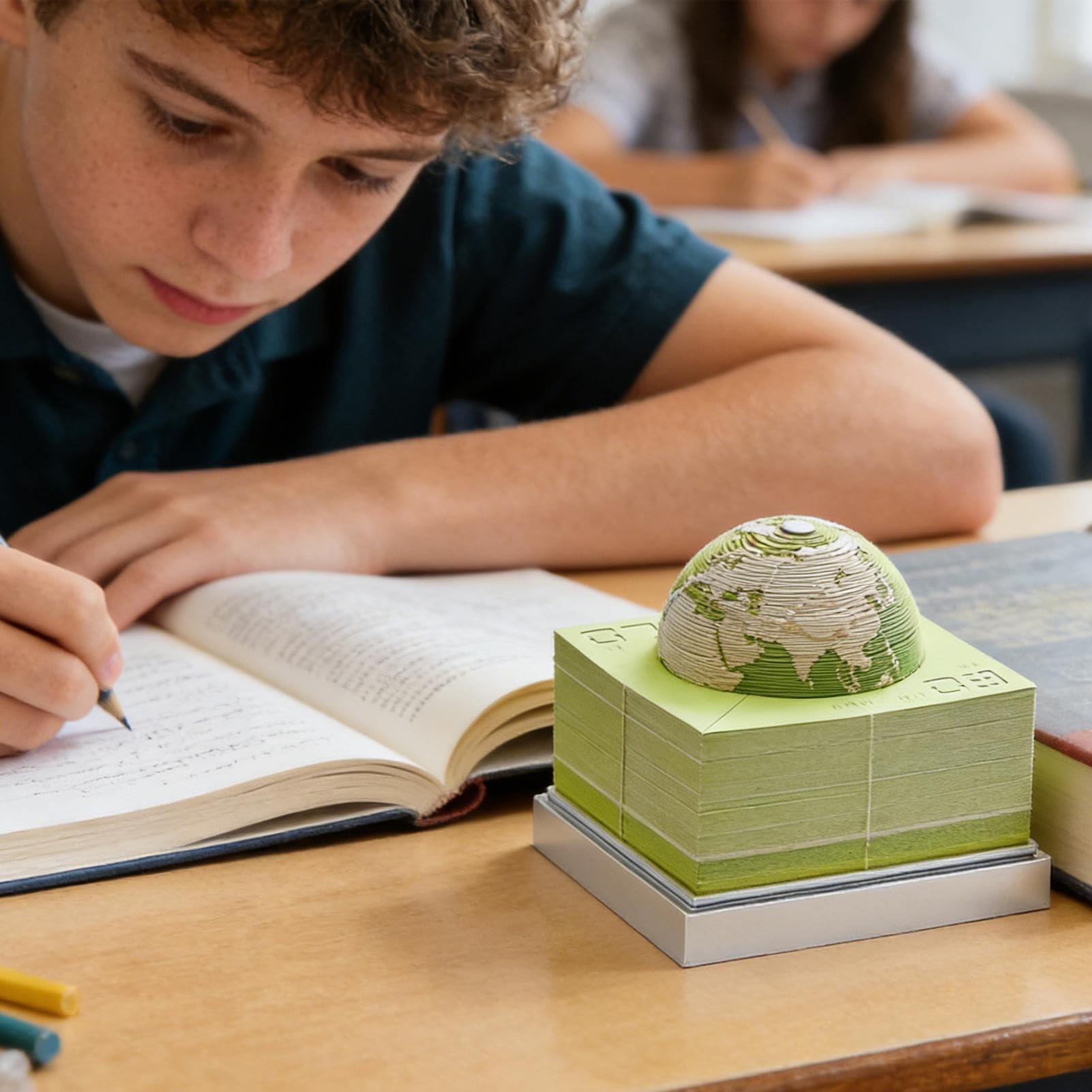 2026 Zeitstück Kalender Erdkugel Deko Für Schreibtisch | Notizblock Für Für Büro Zuhause Schule Konferenzraum Geburtstag Geschenk Freiberufler Lehrer Studenten