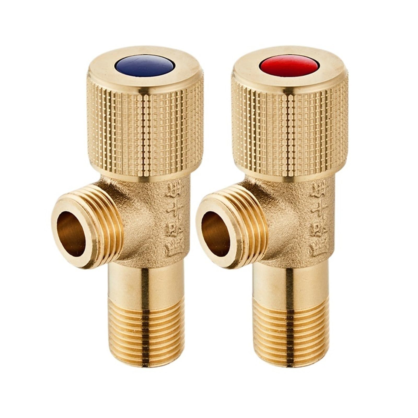 Bvhisehp A Pair G1/2 Brass Angle Valve 4 Points Water Stop Valve Universal Switch For Water Heater Toilet Washing Machine Bathroom(A Pair)