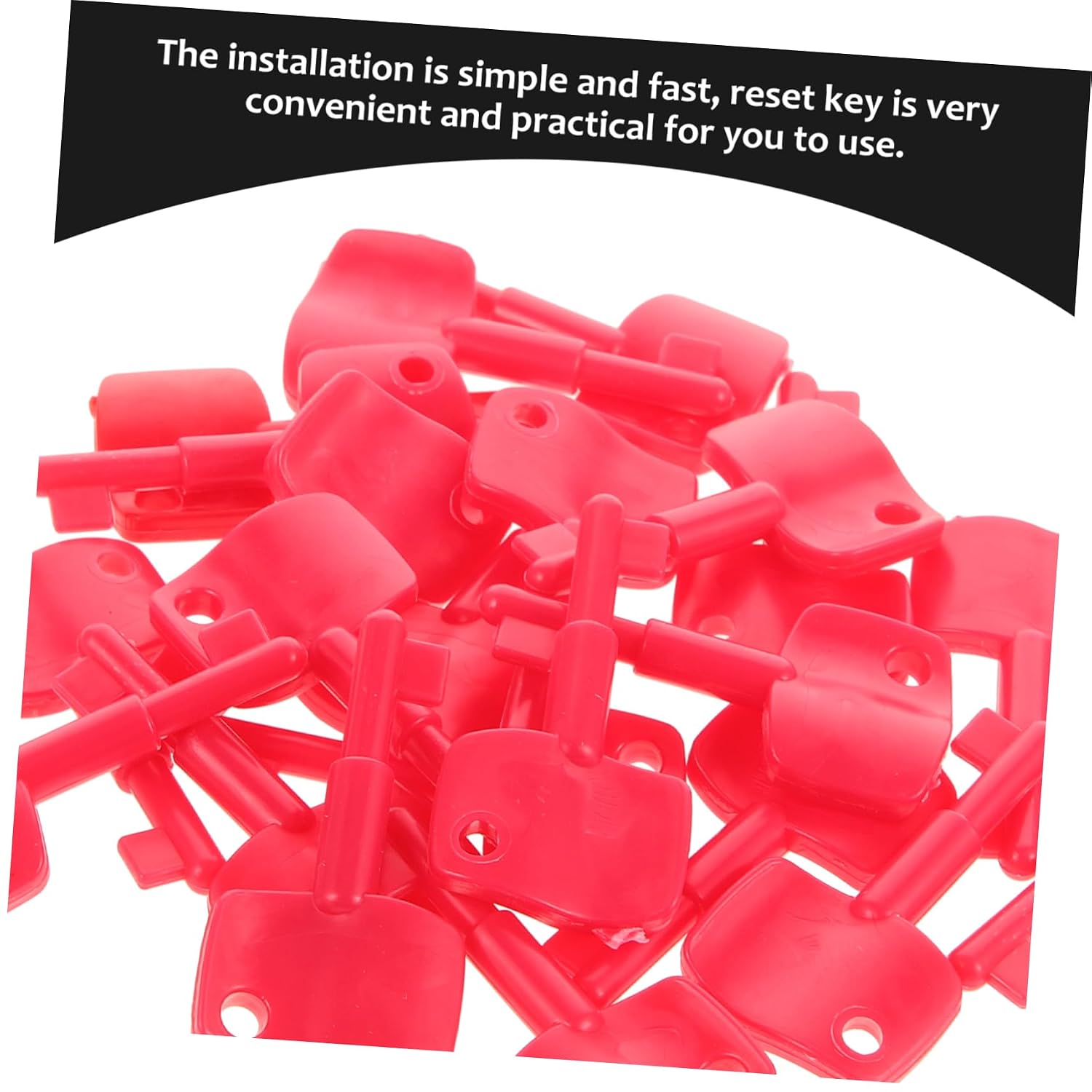20pcs Plastic Reset Keys for Emergency Button, Red