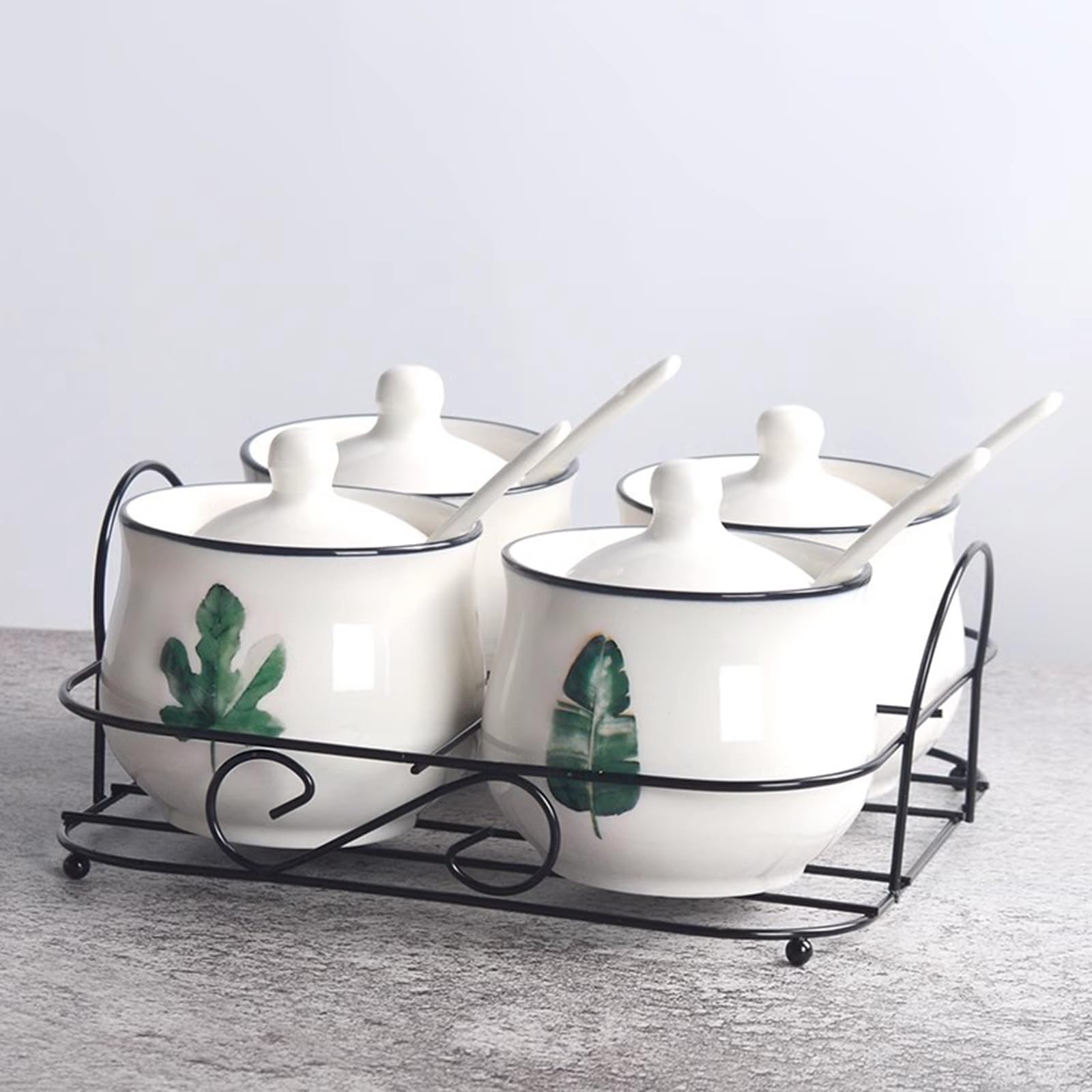 Gewürzdosen-Set Für Gewürze, Gewürzdosen-Set Für Die Küche, Salz, Zucker, Haushaltsgewürzbox, Dosen-Set Für Zuhause Und Küche,White-One Size