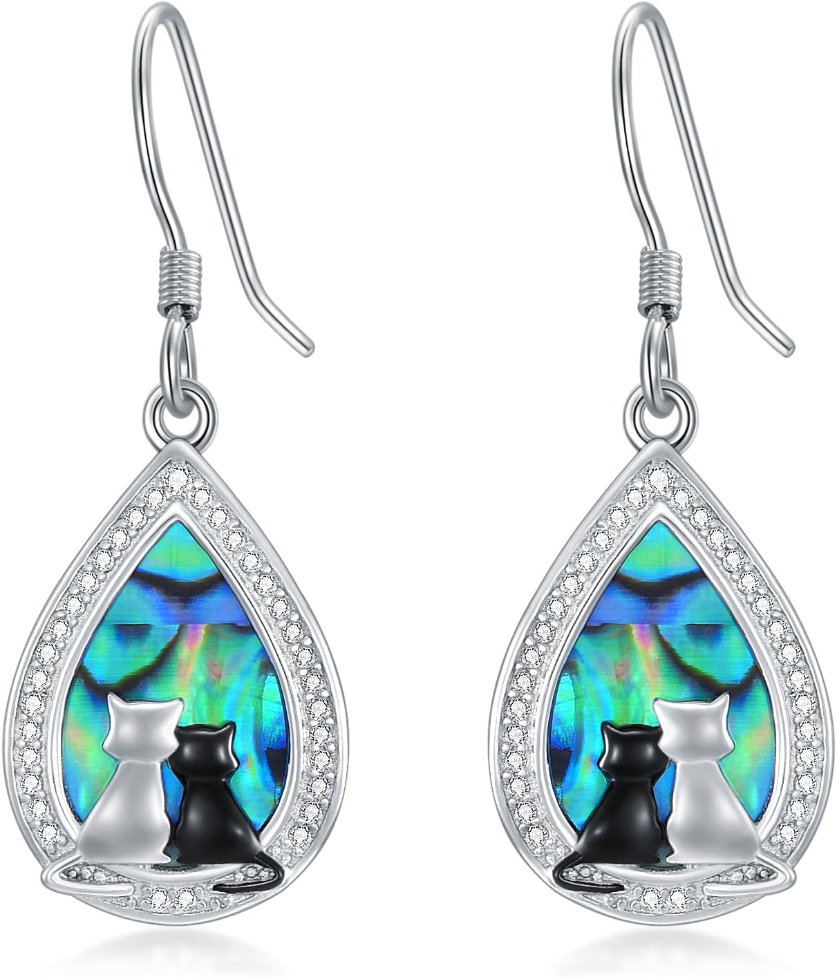 KZX Cat Earrings 925 Sterling Silver Kitty Jewelry Birthday Gifts for Mother Wife Cat Earrings for Women