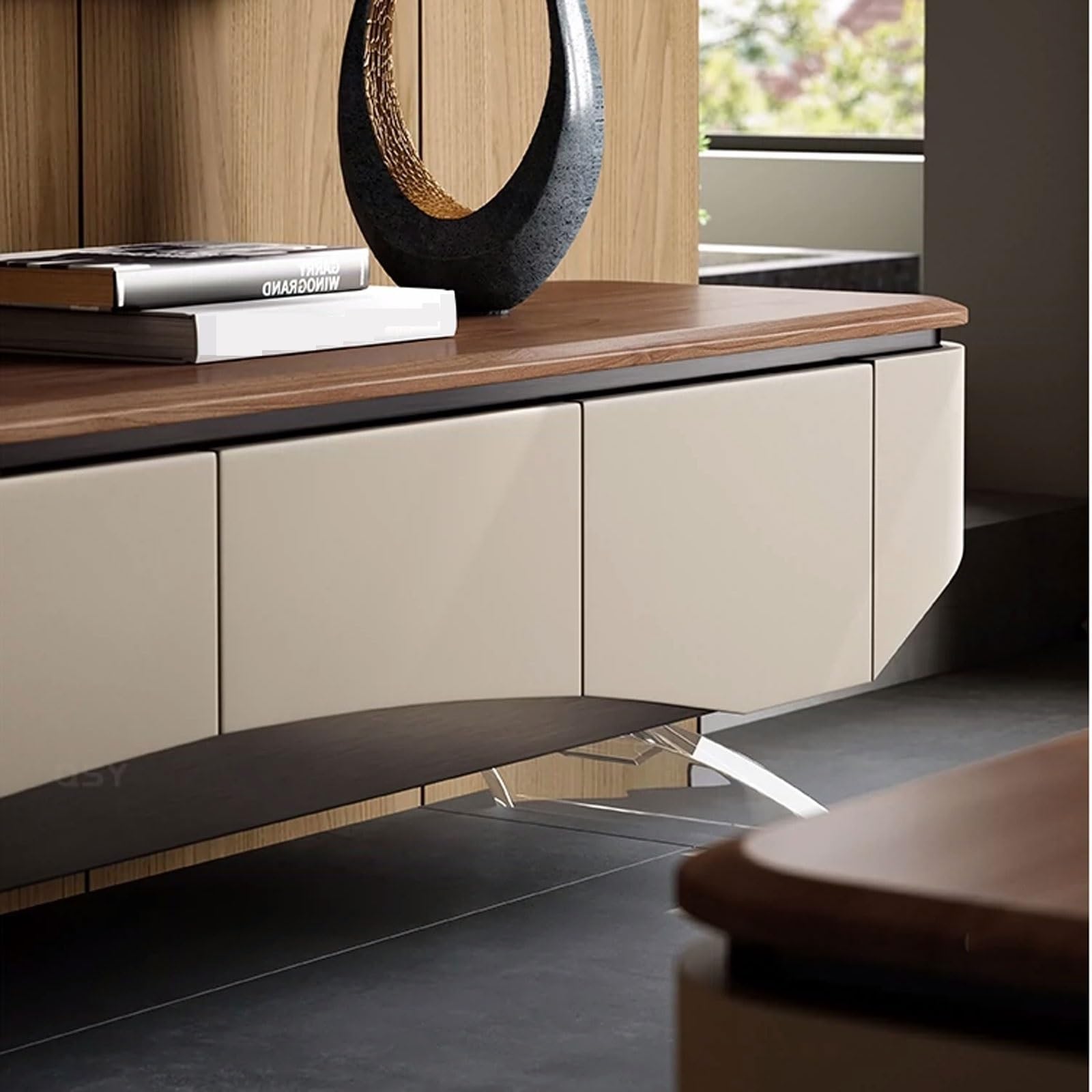 TV-Schrank TV-Board Lowboard ﻿ Moderner TV-Ständer mit Beinen, Holz-Entertainment-Center-Medienkonsole, Haushalts-TV-Regal, Medienkonsolenschrank zur Aufbewahrung Hängeschrank Wohnwand