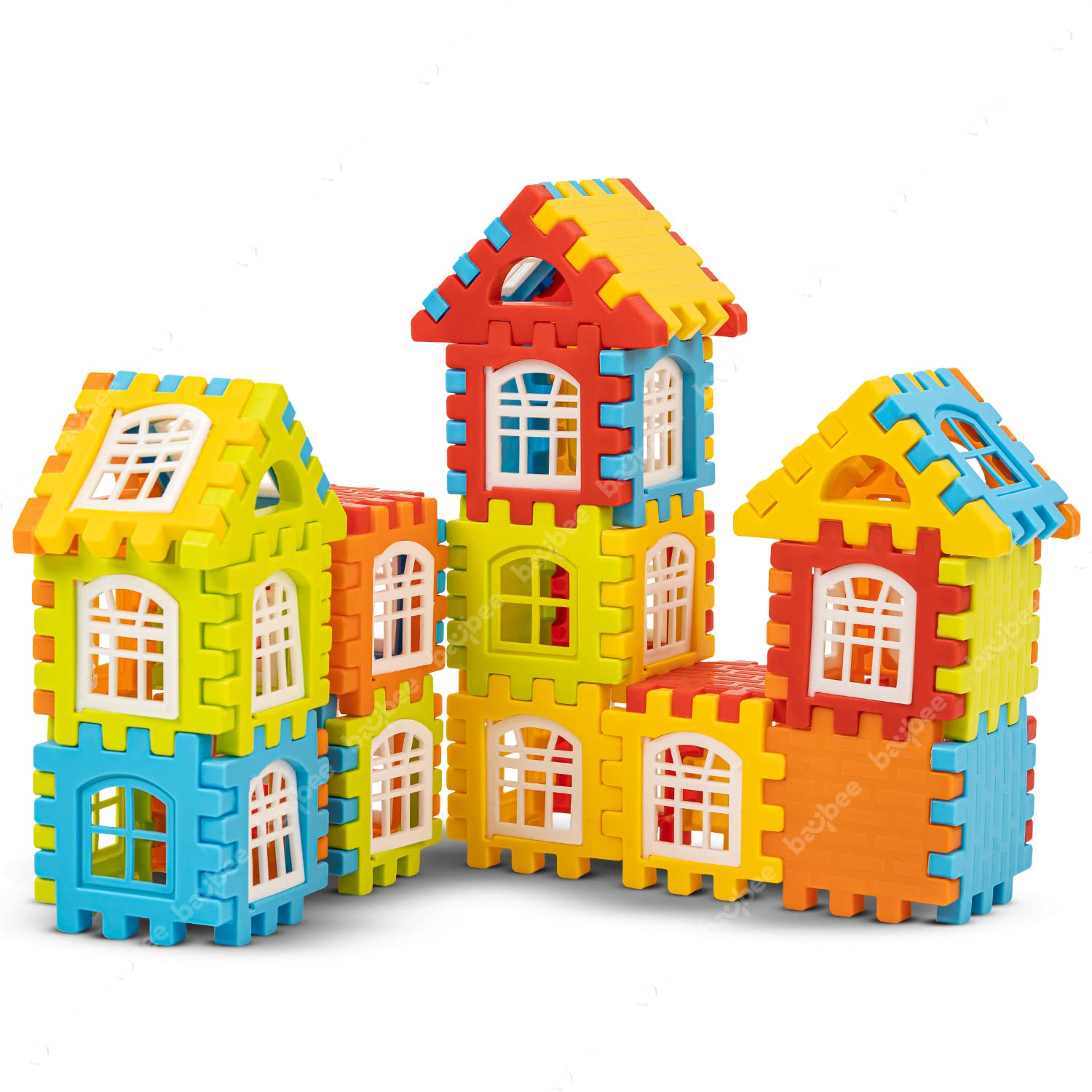 BAYBEE 80 Pcs DIY Building Blocks Set for Kids | Little Architect Construction Puzzle Toy | Stacking & Learning Block Game for Boys & Girls 3+ Years