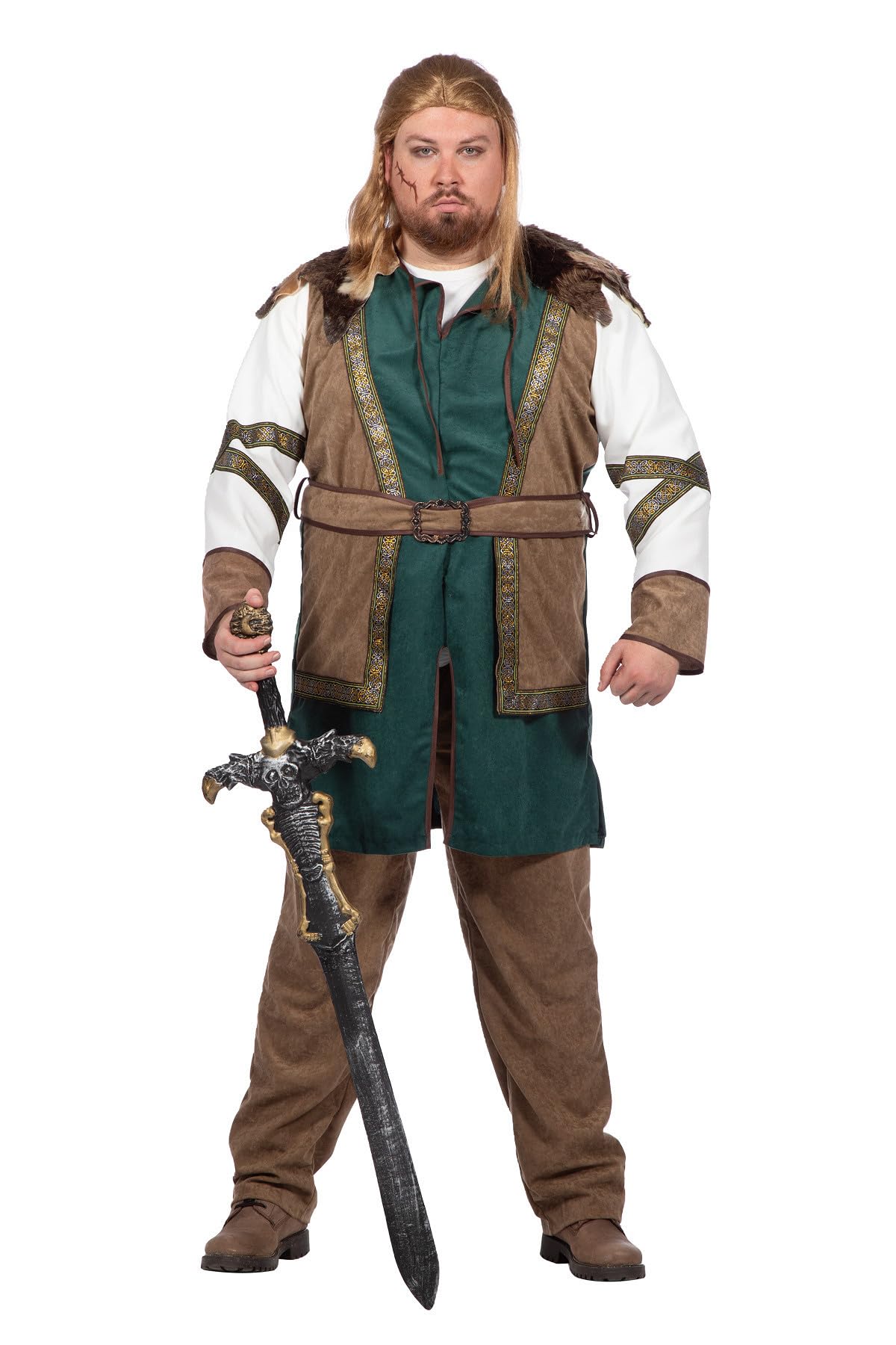 WILBERS & WILBERS 330470 Viking Costume Men, 3-Piece Warrior Outfit, Medieval Fancy Dress for Carnival, Theme Party