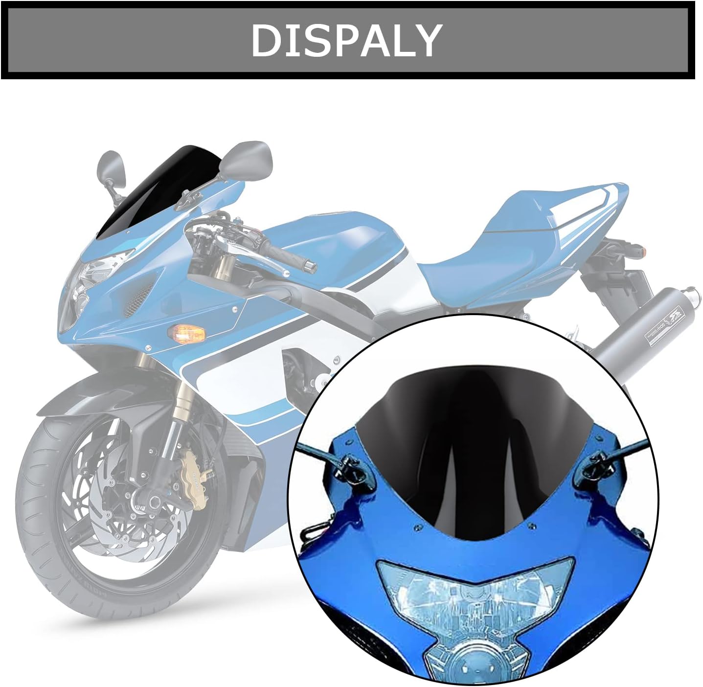 PSLER Windshield WindScreen Double Bubble for GSXR600 750 K4 2004-2005, Black