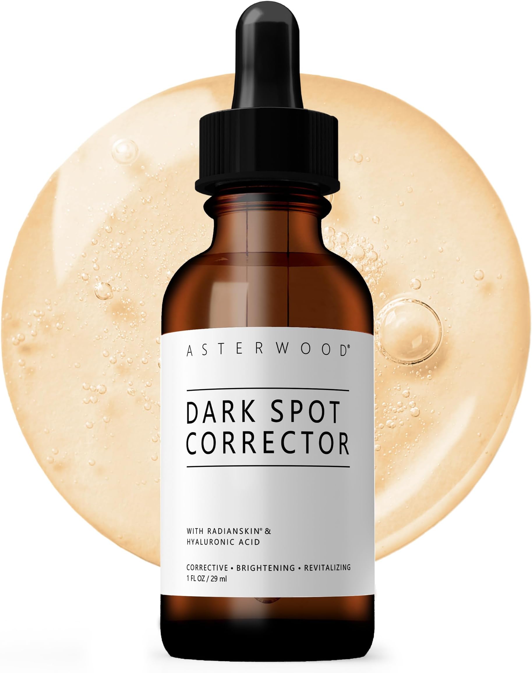 Asterwood Dark Spot Corrector for Face Serum - with Radianskin - with Tranexamic Acid, Kojic Acid, Glycolic Acid, & Salicylic Acid - 1 Fl Oz