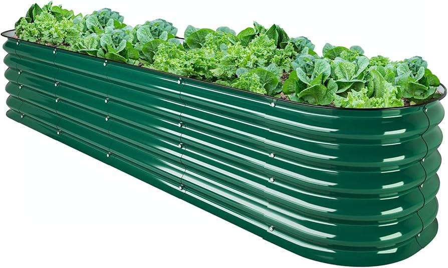 Image of Powder-coated metal planter vegetable