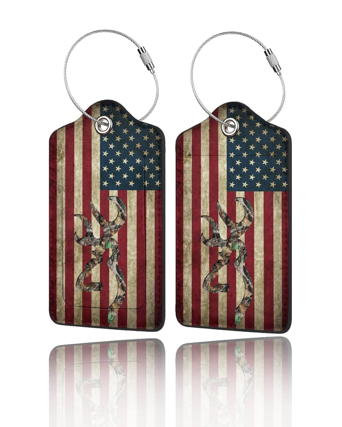 GACCAP 2 Pack Luggage Tags for Suitcase, Privacy Cover ID Label with Stainless Steel and Address Card for Travel Bag Backpack Cruise Ship Essentials