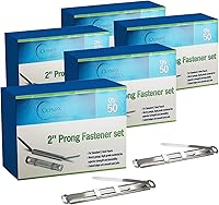 Olympx 2-Inch Prong Paper Fasteners 250-Pack with Compressor, Premium Steel Sets for File Folders, Made in USA