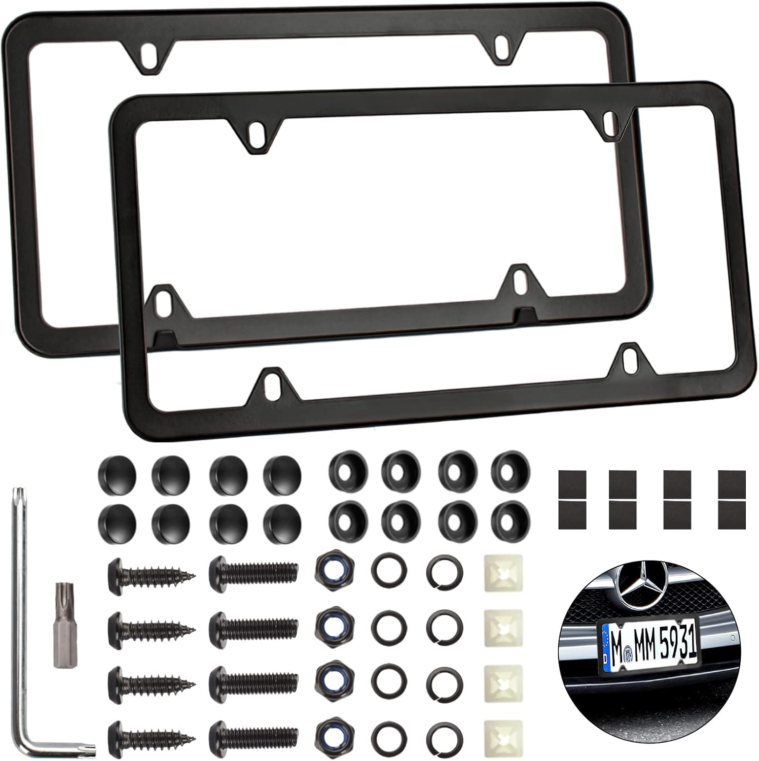 CAPHONT Black License Plate Frames Holder, 2 Packs Rust