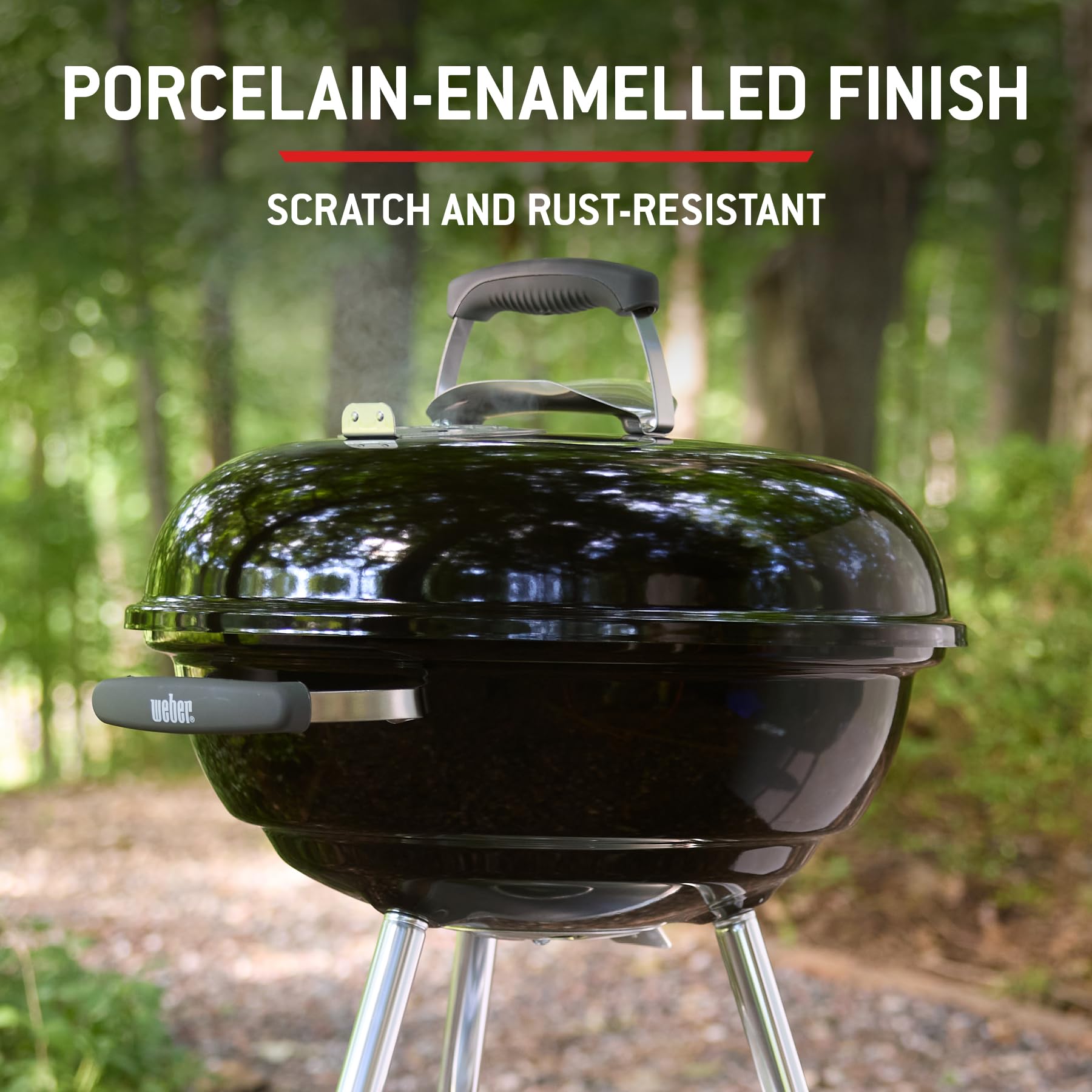 Weber Compact Kettle Holzkohlegrill 47 cm mit Stand und Rädern