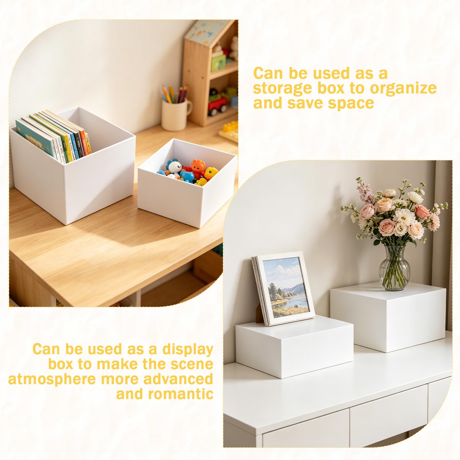 6 alzate per torte, accessori per buffet, in acrilico, bianco, per tavolo da buffet, 12,7 x 15,2 x 17,8 x 22,8 x 25,4 cm, supporto per cupcake, per compleanni, feste, matrimoni