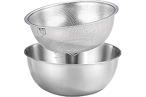 Stainless Steel Rice Washing Strainer Bowl Set