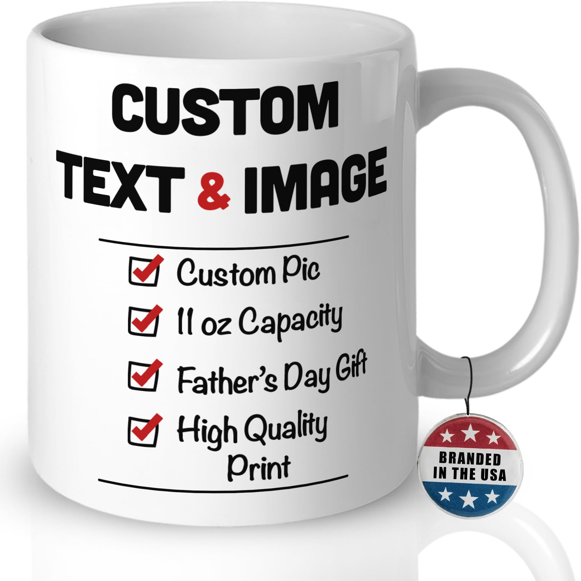 Mother's Day, Father's Day Gifts, Custom Photo Coffee Mugs, 11 oz, White, Mom, Dad Photo Mug & Happy Special Day Printed, Gifts for Mom, Grandma,
