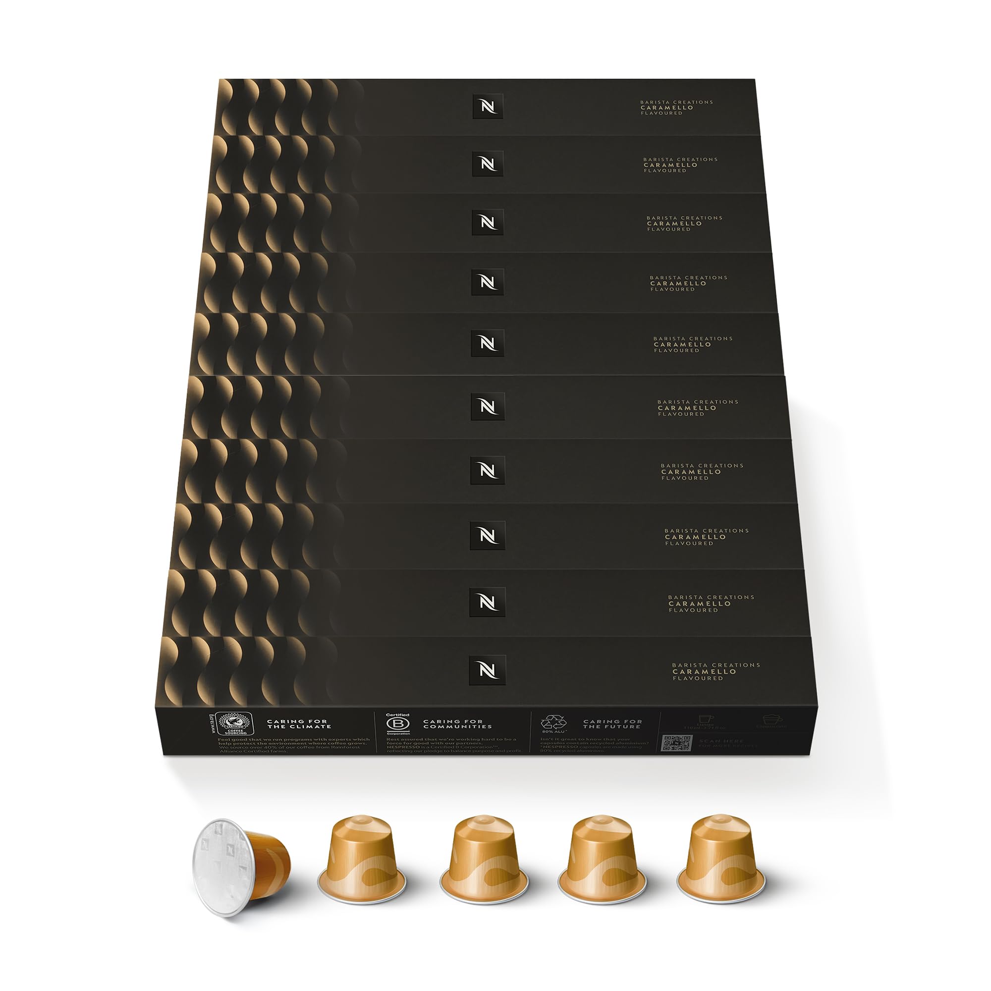 NESPRESSO ORIGINAL Caramello 100 Kaffeekapseln | Arabica Kaffee, Karamell Aroma, Ideal für Lungo & Cappuccino