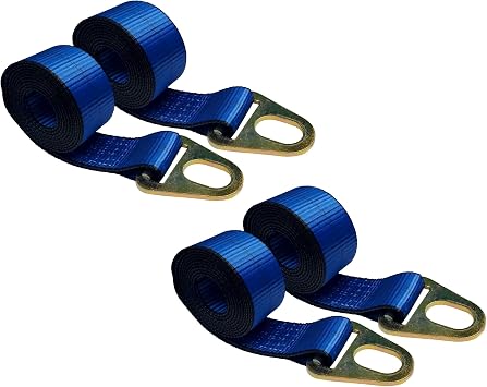 4 PK 2" x10Lasso Tie Down w/Grab Plate Wheel Lift Key Hole, Blue, USA