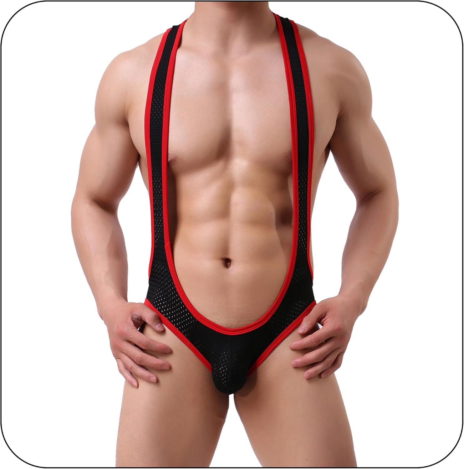 QiaTi Men's Leotard Bodysuit Stretch Wrestling Singlet Jumpsuit Thong One-Piece G-String Underwear - Image 2