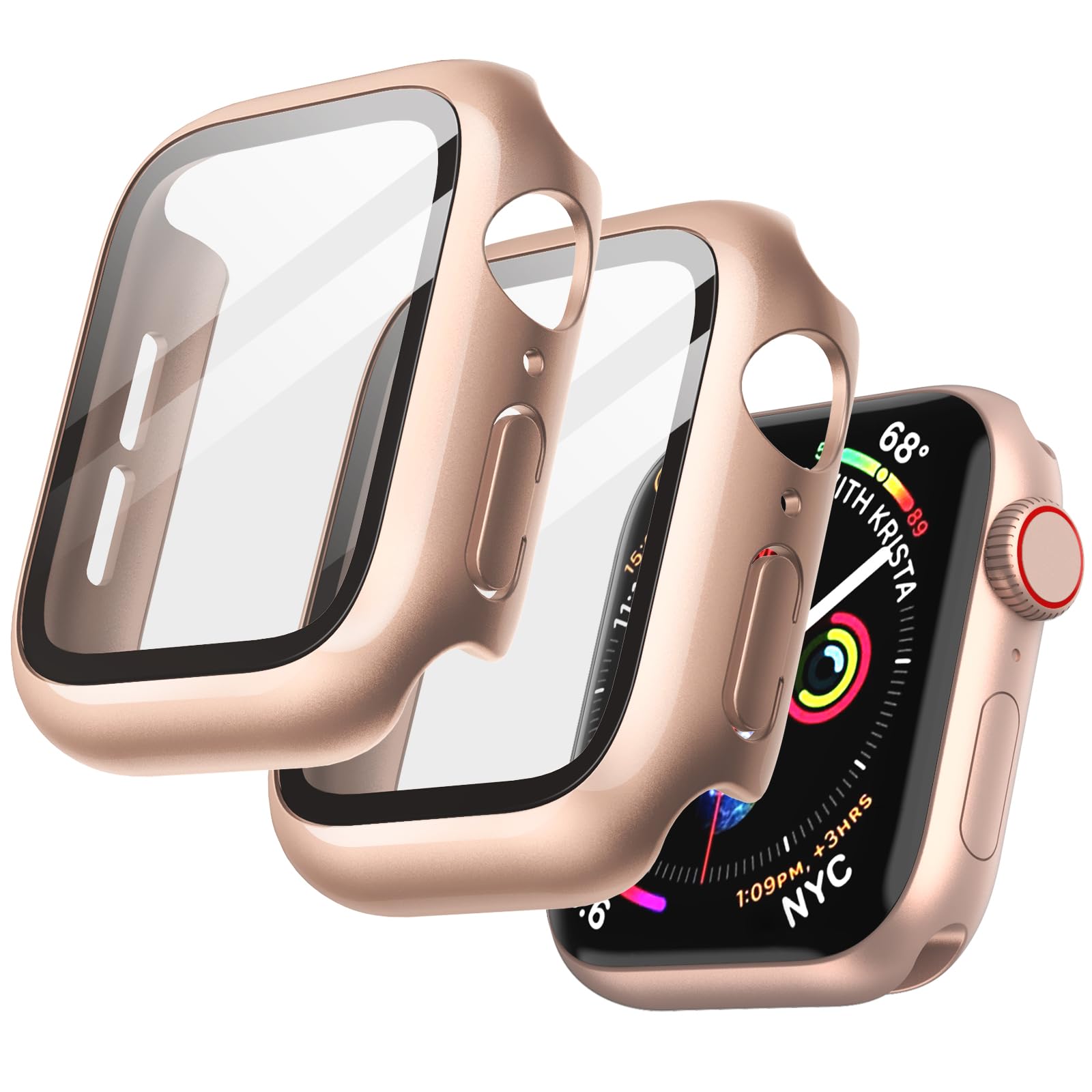 JETech Case with Screen Protector for Apple Watch Series 11/10 46mm, Overall Protective Cover, Built-in Tempered Glass Film High Sensitivity, 2 Pack (Black) — view 8