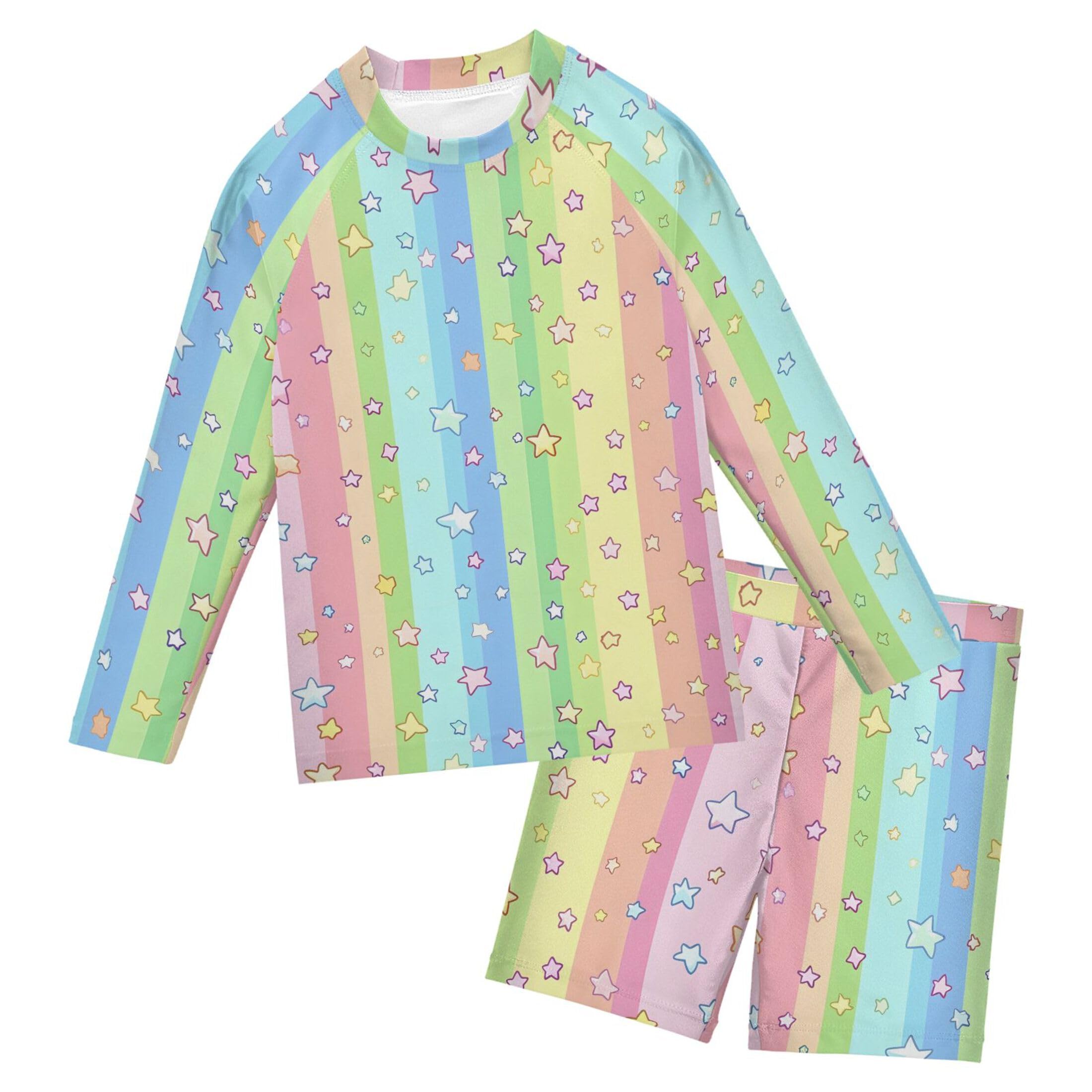 Rainbow Star Baby Boys' Toddler Long Sleeved Rashguard Swim Bathing Suit Set B0403659