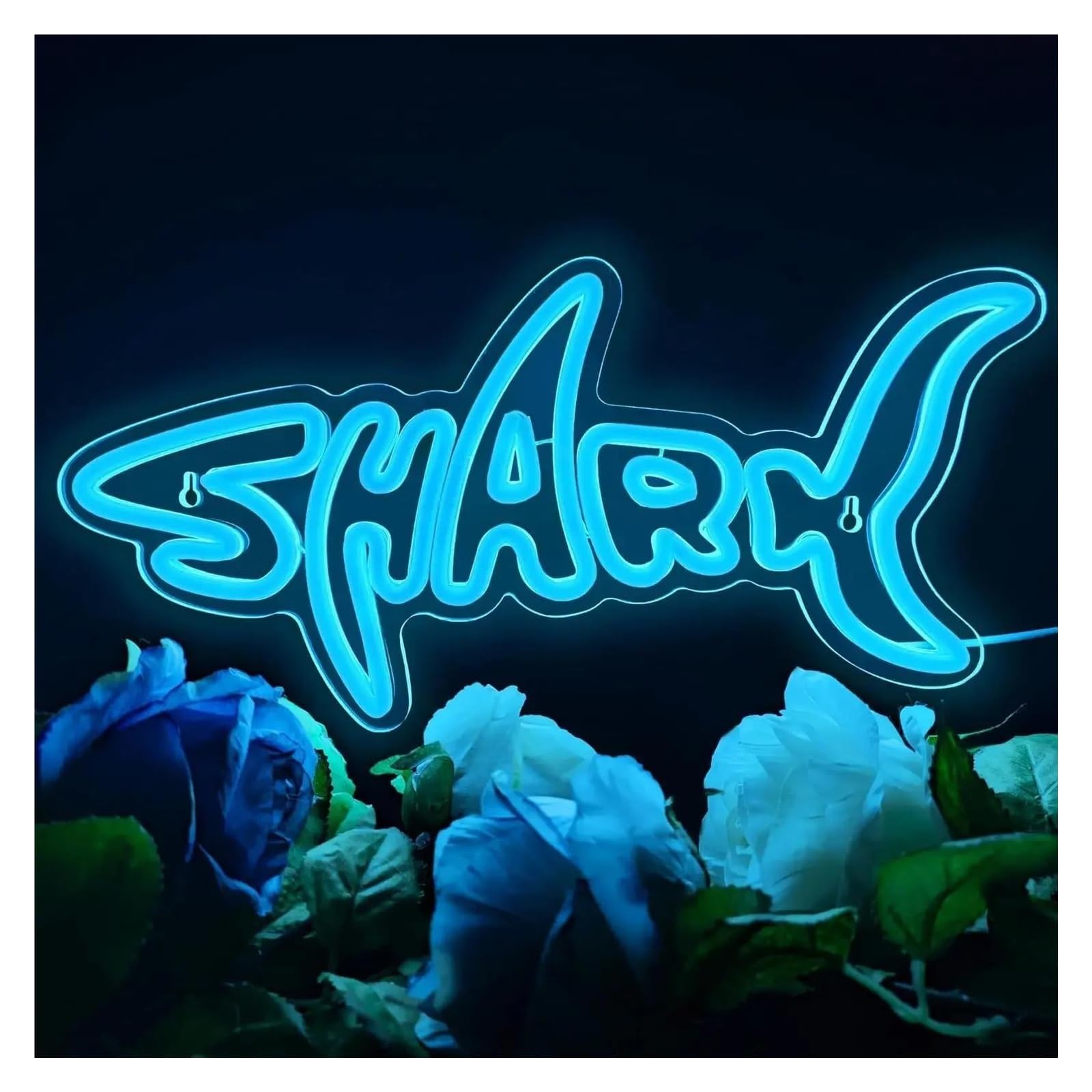 SHOUXI Sign Lamp Dimmable USB Powered Shark Neon Light, for Theme Birthday Party Wall Decoration 20cm×40cm
