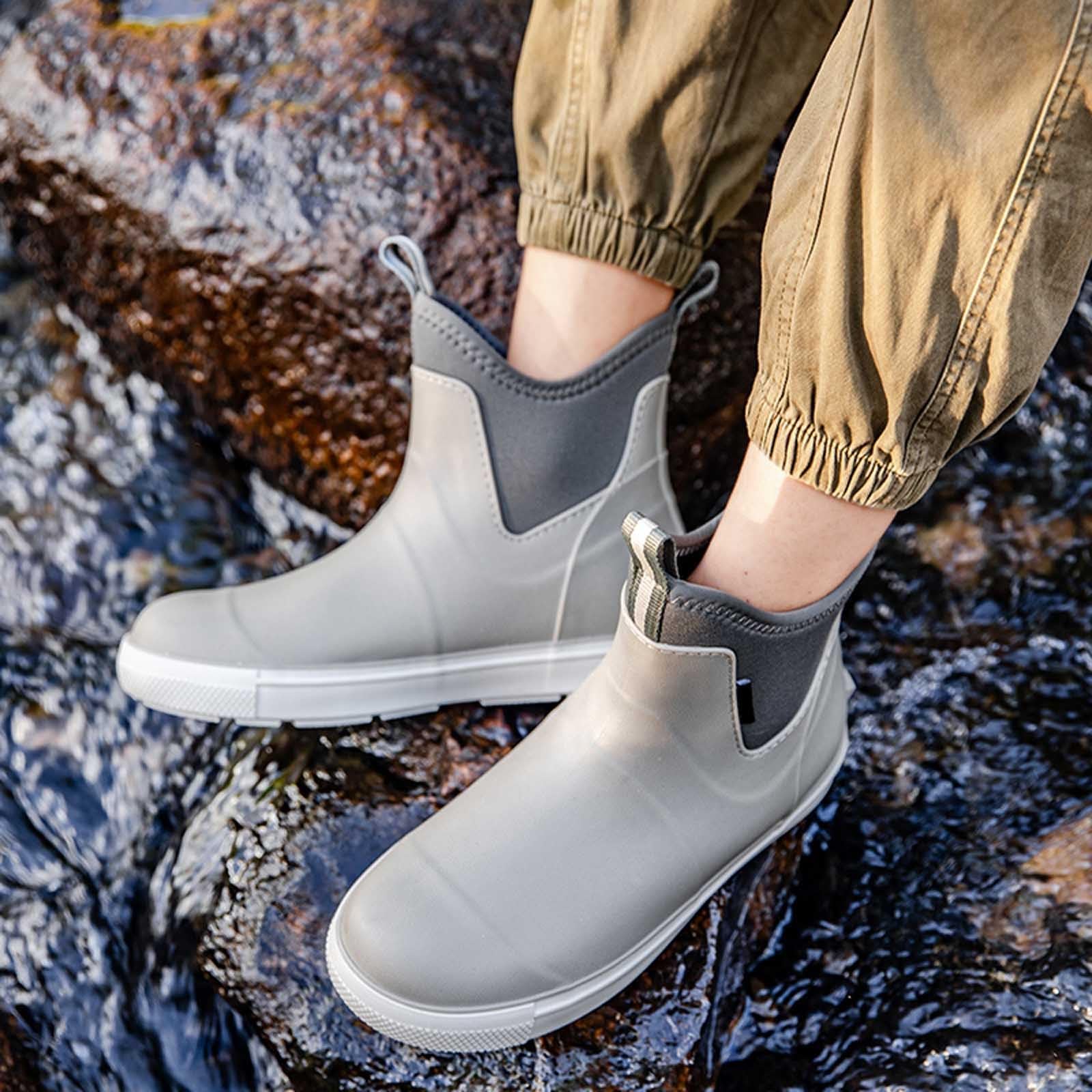 Generico Stivali Uomo Gomma, Impermeabili Rain Boots Antipioggia Stivali Gomma Calosce Unisex Galosce Stivaletti Comode Scarponcini Antiscivolo Scarpe Scarponi da Lavoro Pesca Giardinaggio