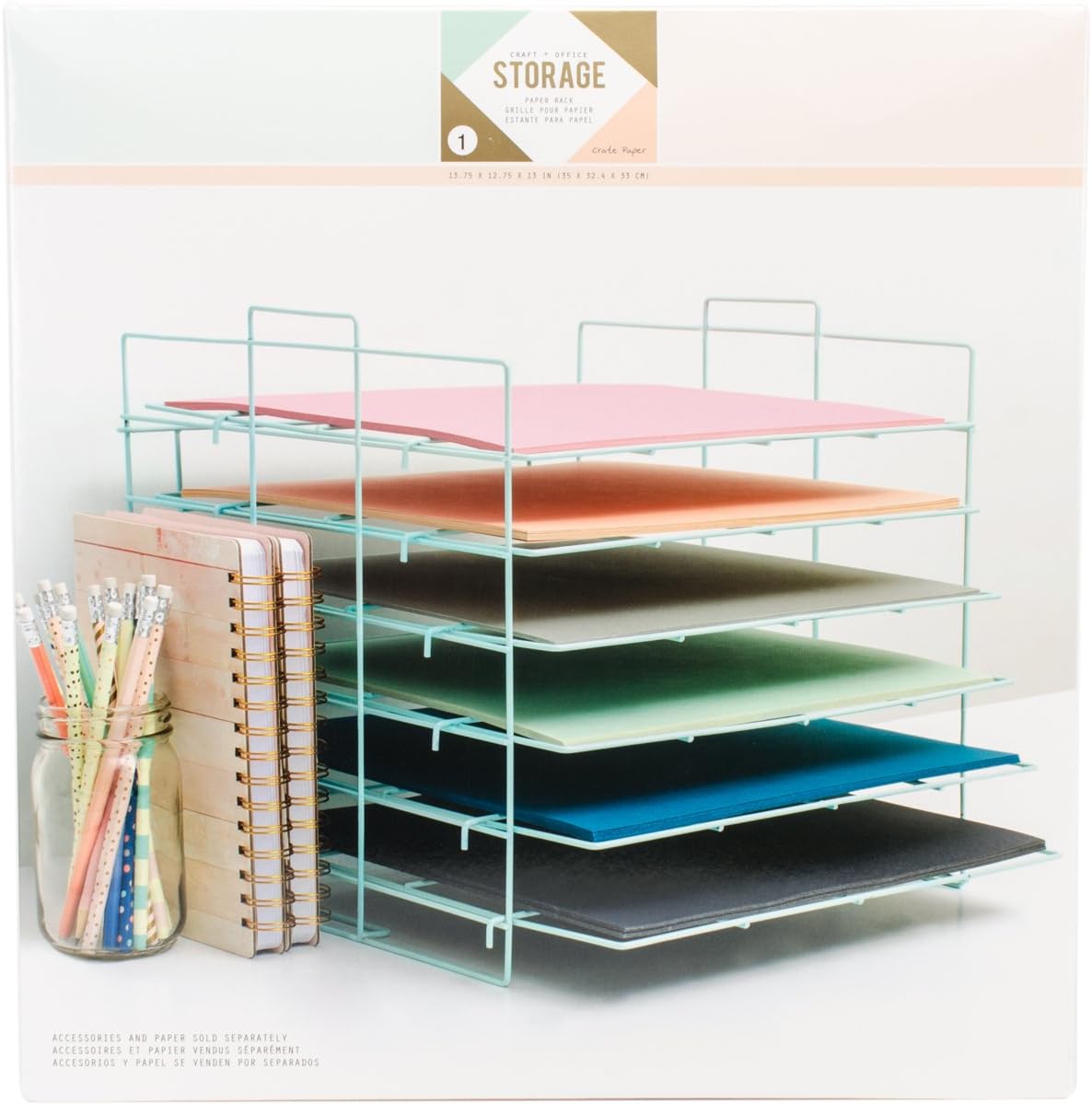 American Crafts Crate Desktop Storage Paper Rack