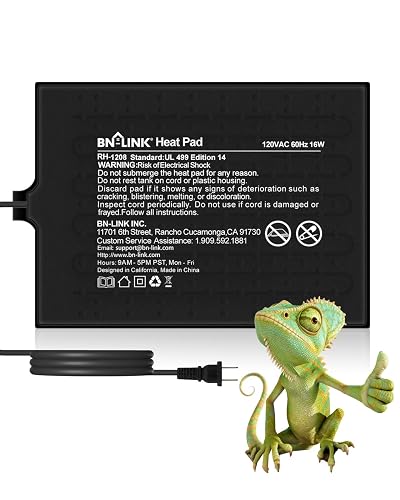 BN-LINK Reptile Heat Pad 8'X12' 16W for 30-40gal Under Tank Terrarium Heating Mat Waterproof for Turtle, Lizard, Frogs,