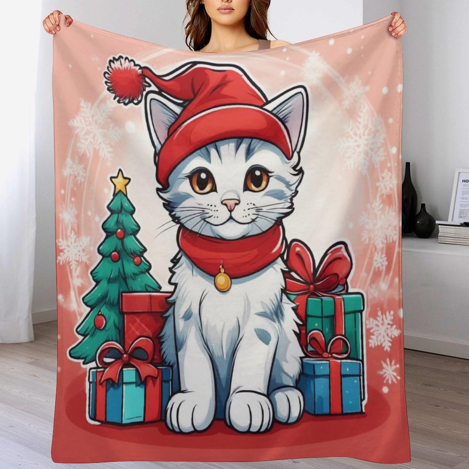 Couverture canape motif chat mignon pour des soirees cocooning en toutes saisons