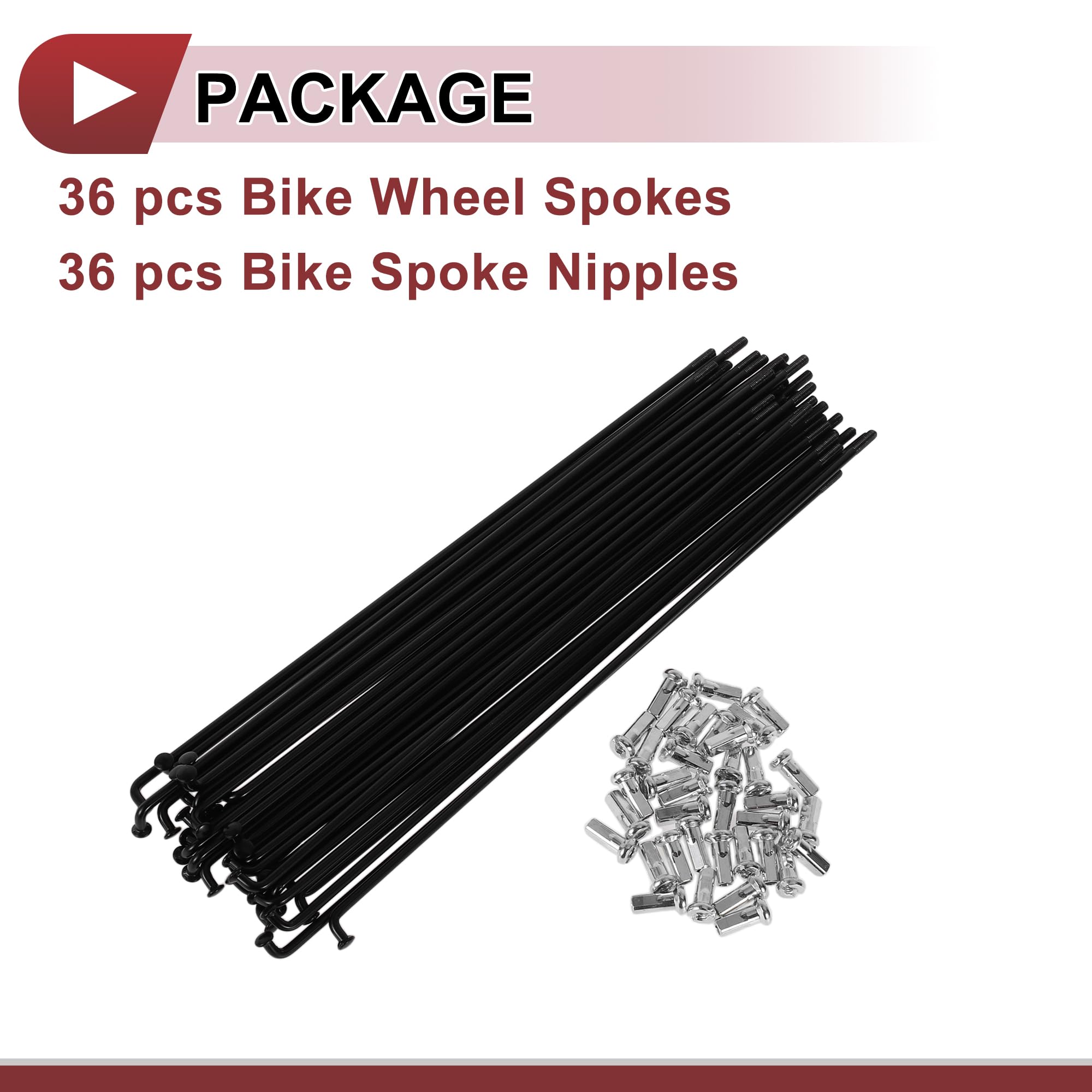HEROFFIX 36 Set 12G Raggi per Bicicletta 216mm Raggi Ruota