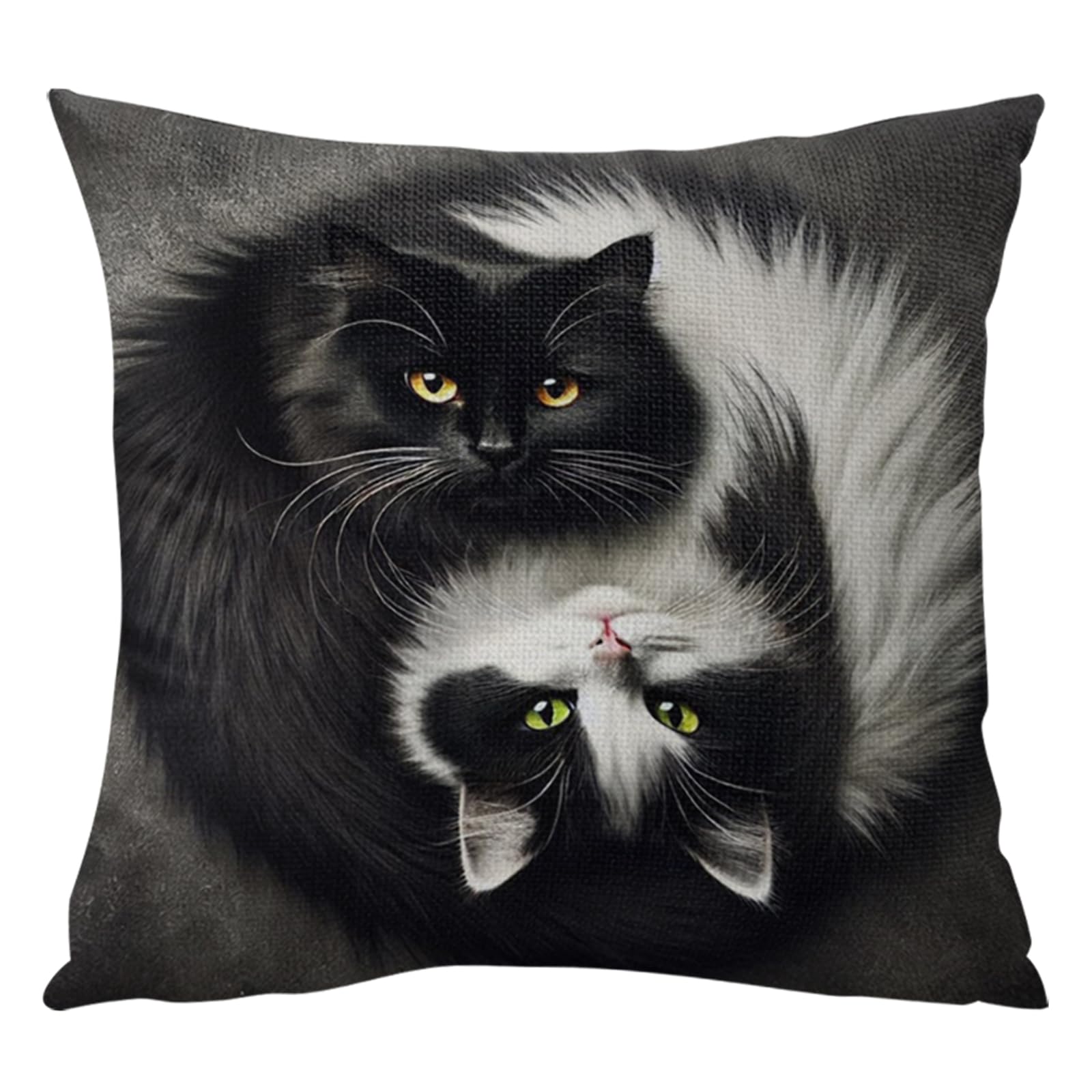 Poetrydraw Tai Chi D Tai Chi Cat 11Ct 3 Strands Diy Stamped Pillow Covers Cross Stitch Kits For Adults Home Decor 45X45cm (Tai Chi D)