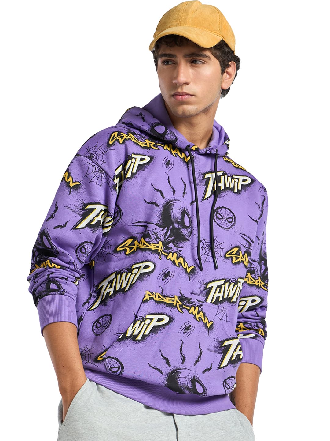 X Marvel Spider-Man Men's Fleece Oversized Fit Hoodies Heavy Duty® 1.0 | Hoodie for Men Winter Wear-image-29