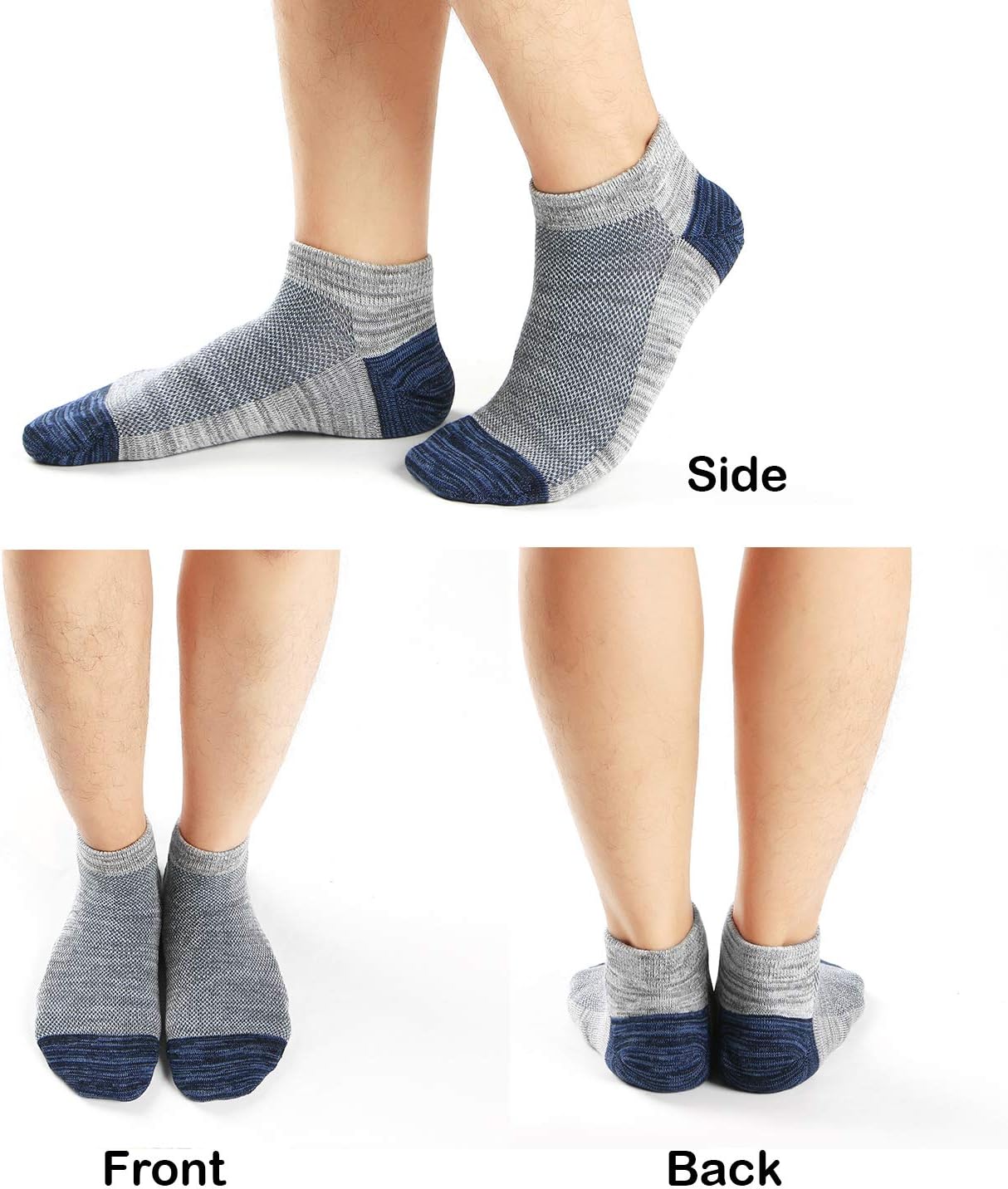 Mottee&Zconia Ankle Low Cut Socks for Men/Women Short Cotton Casual Anti-Skid Moisture Wicking Socks - Image 2