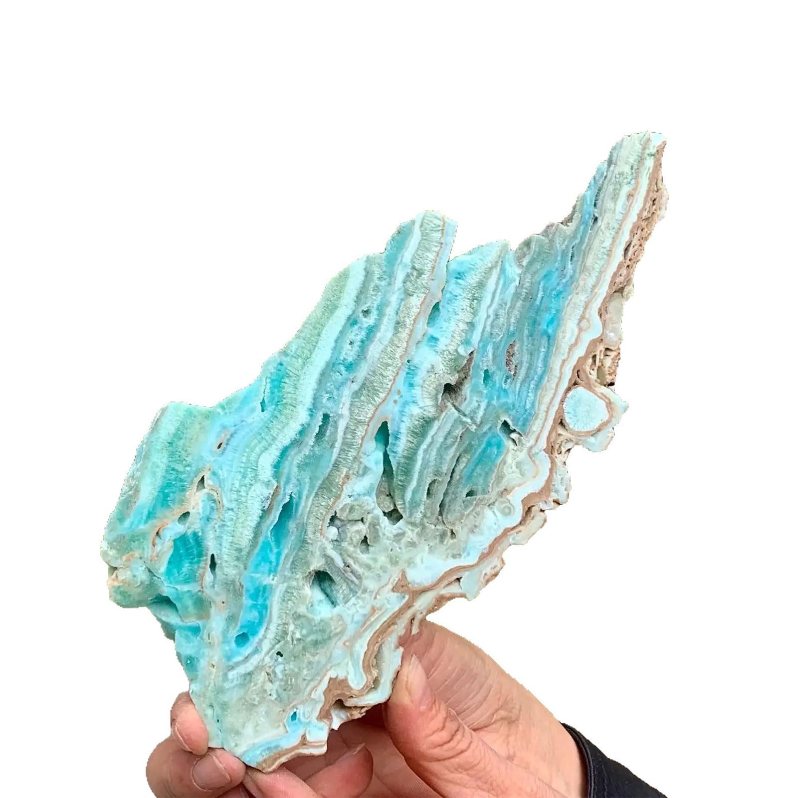 ITCLEYMDZV Crystal Hemimorphite Slice Ore Crystals Rock Rough Stone Gemstonesdesktop Ornament,80~180g