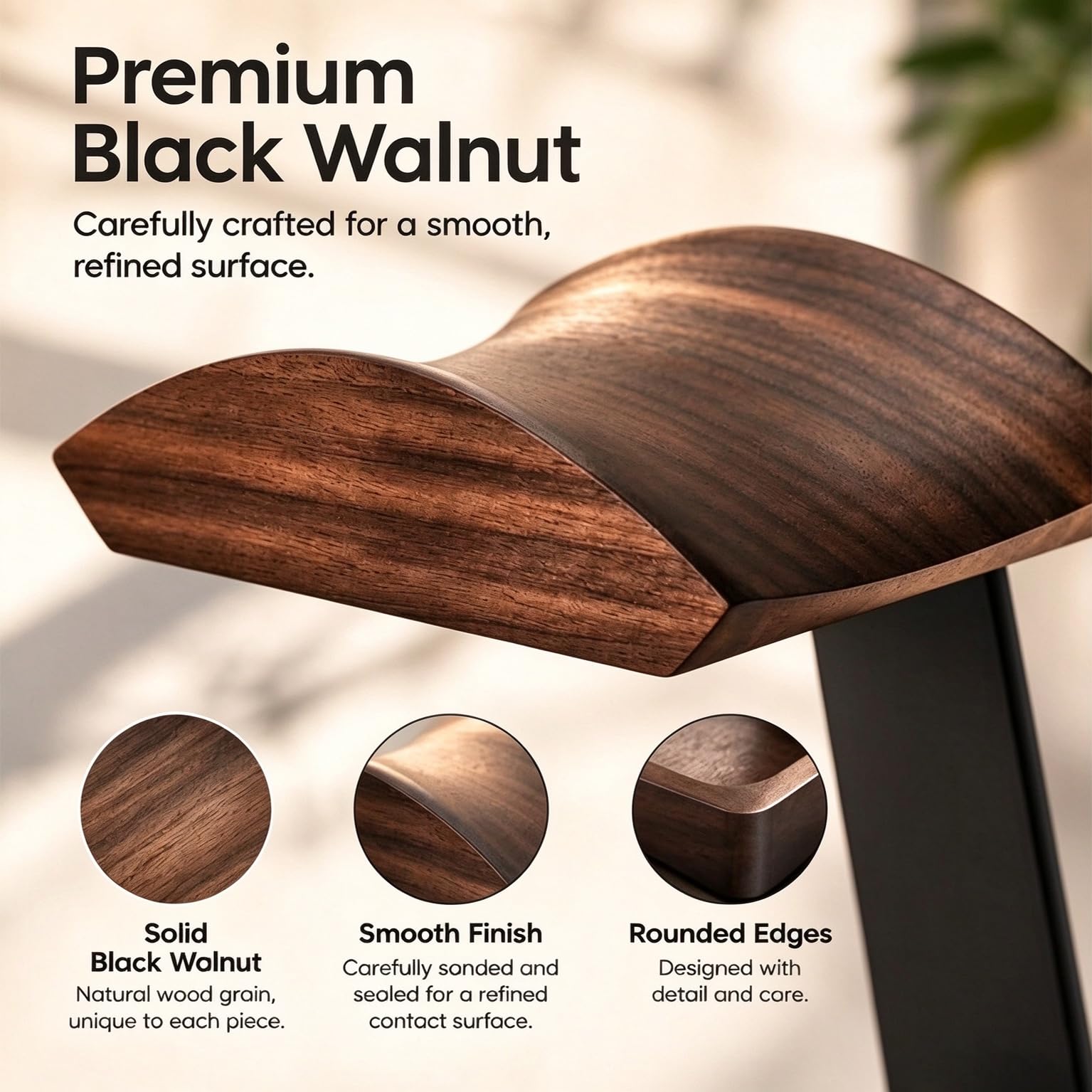 Supporto per cuffie in legno di noce e alluminio, supporto per cuffie da tavolo, supporto universale per cuffie modello A