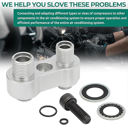 Miniatura 4 de Motoparty Adaptador de compresor de CA para LS GM R4 montaje CNC aluminio reconstruir nuevo AC compresor billet aluminio recto adaptador