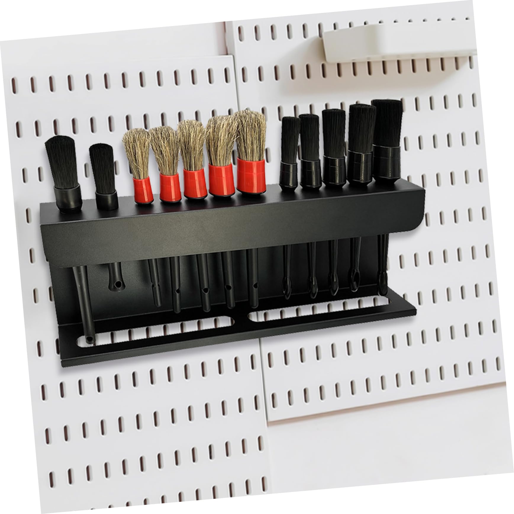 CHILDWEET Soporte De Botellas y Cepillos De Limpieza para Pared Organizador De Accesorios De Lavado De Autos Estante Doble Función para Talleres y Garajes
