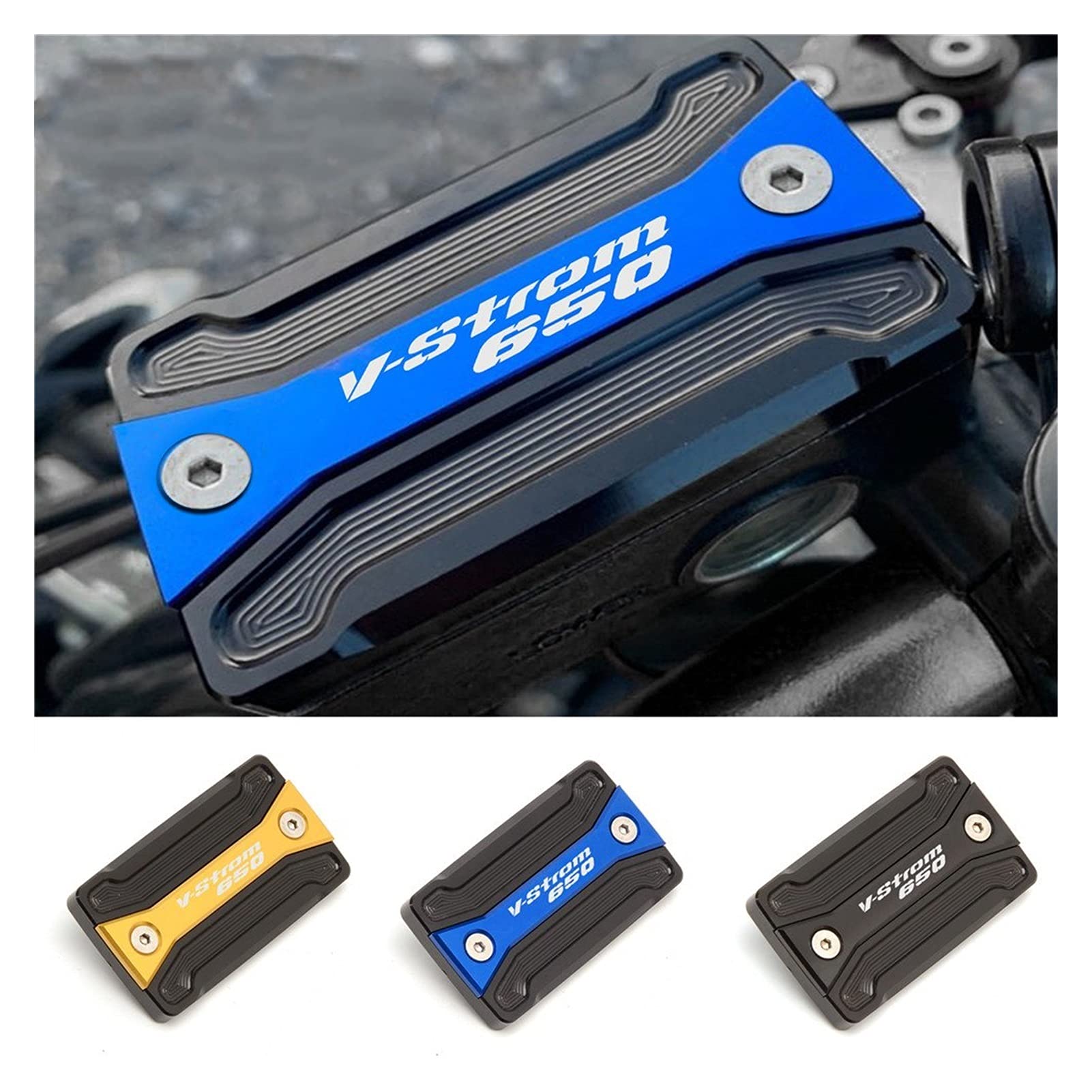 Accessoires de Moto Logo V-Strom 650 Moto Bouchon De Couvercle De Réservoir De Maître De Cylindre De Liquide De Frein pour Suzuki V Strom 650 DL650 V-Strom 650 / XT 2004-2020 2021 (Couleur : 1)