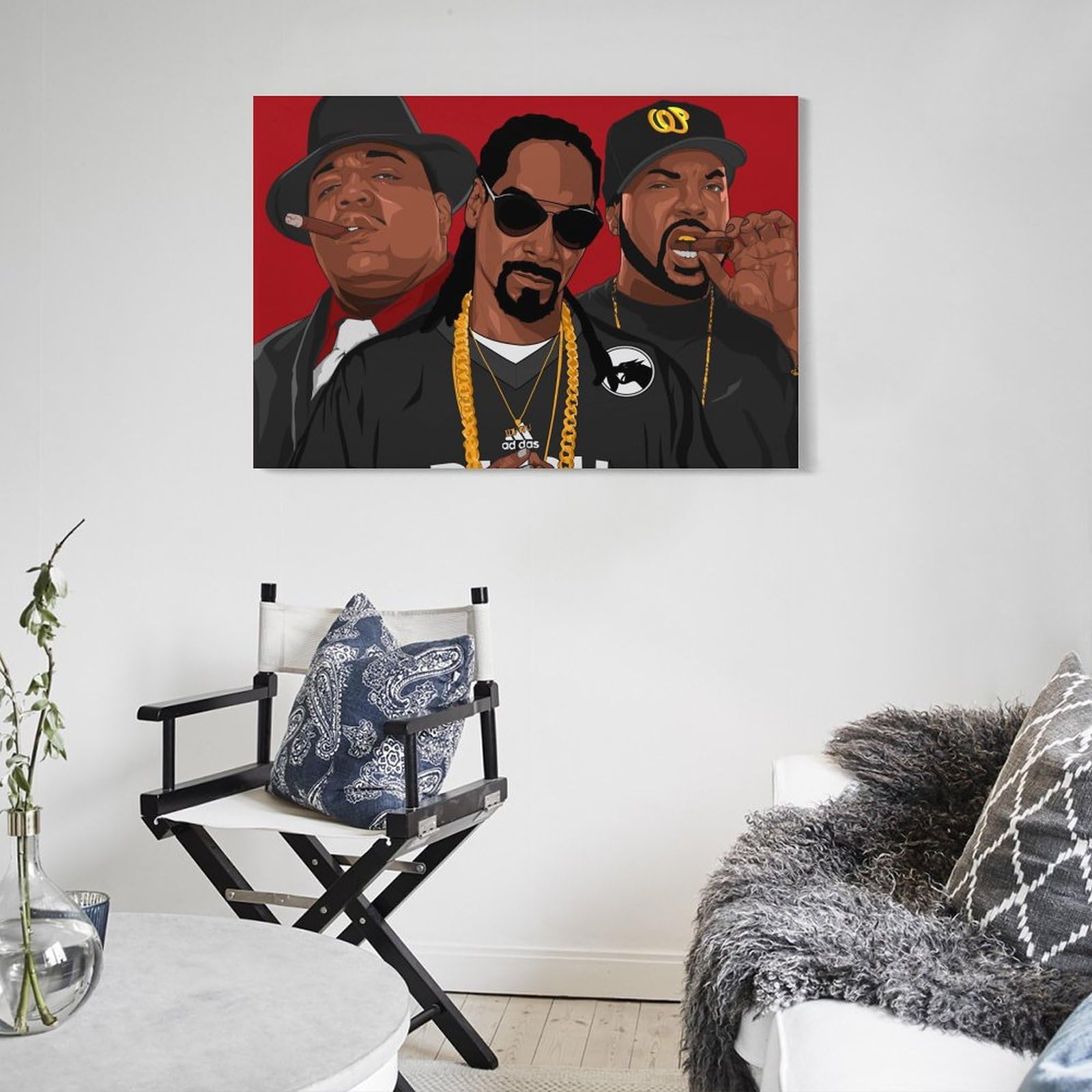 Poster artistico da parete con motivo cantante rap hip hop e tutte le stelle (5) (1), stampa artistica da parete, poster decorativo per la casa, 40 x 60 cm