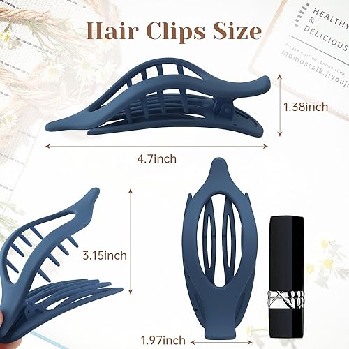 Miniatura 33 de Pinzas para el cabello French Concord, 6 pinzas para el cabello planas deslizantes laterales para volumen, agarre fuerte, agarre antideslizante