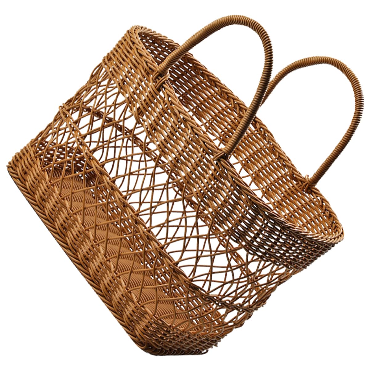PRETYZOOM Cesta Tejida De Ratán Sintético Resistente Al Desgaste Multifuncional Para Fruta Almacenamiento Picnic Camping