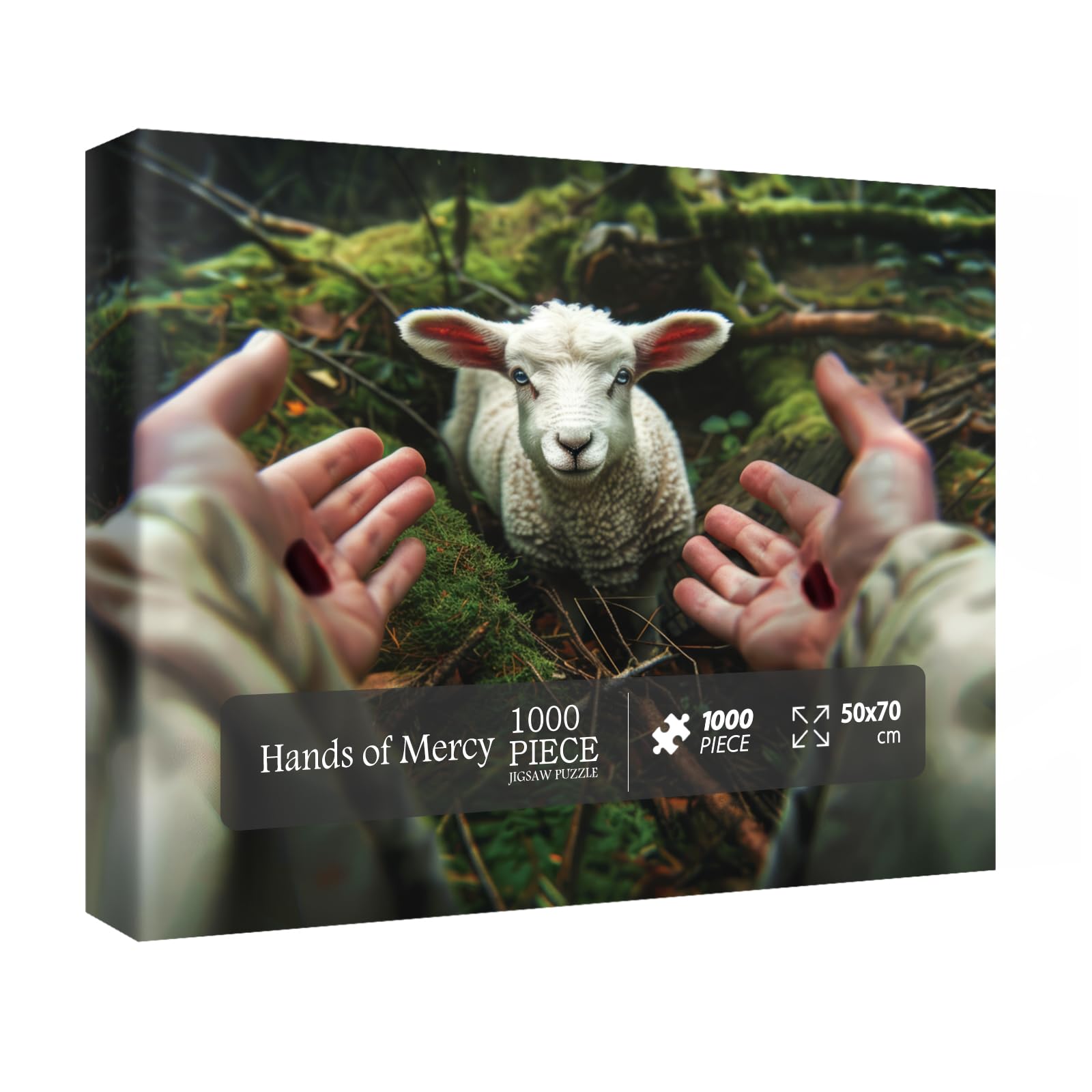 Christian Jesus Sheep Puzzles for Adults 1000 Pieces, Art Religious Inspirational Scripture Jigsaw Puzzles, Bible Catholic Faith Puzzle