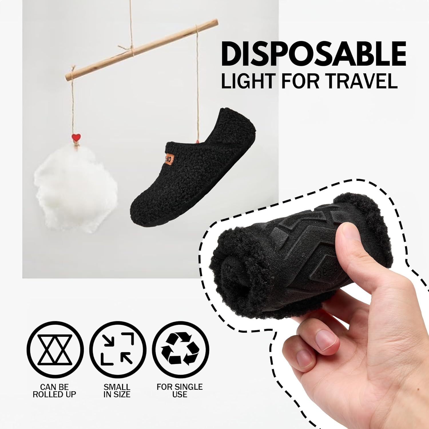 UUBARIS House Slippers for Men Women Furry Slip On Sock Shoes For Traval Indoor Yoga With Thickened Sole - Image 4